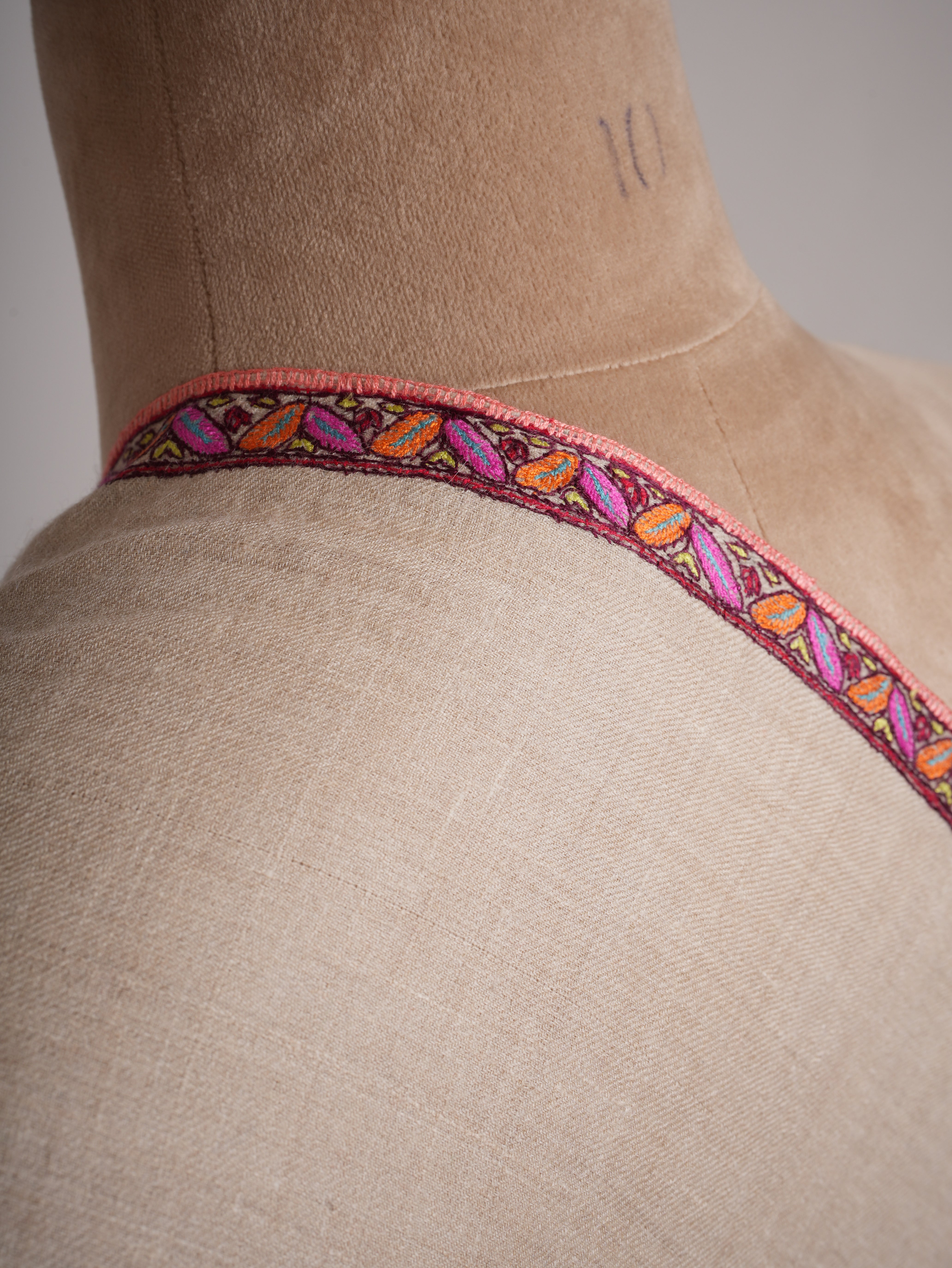 Off white Embroidered Luxury Pashmina Shawl
