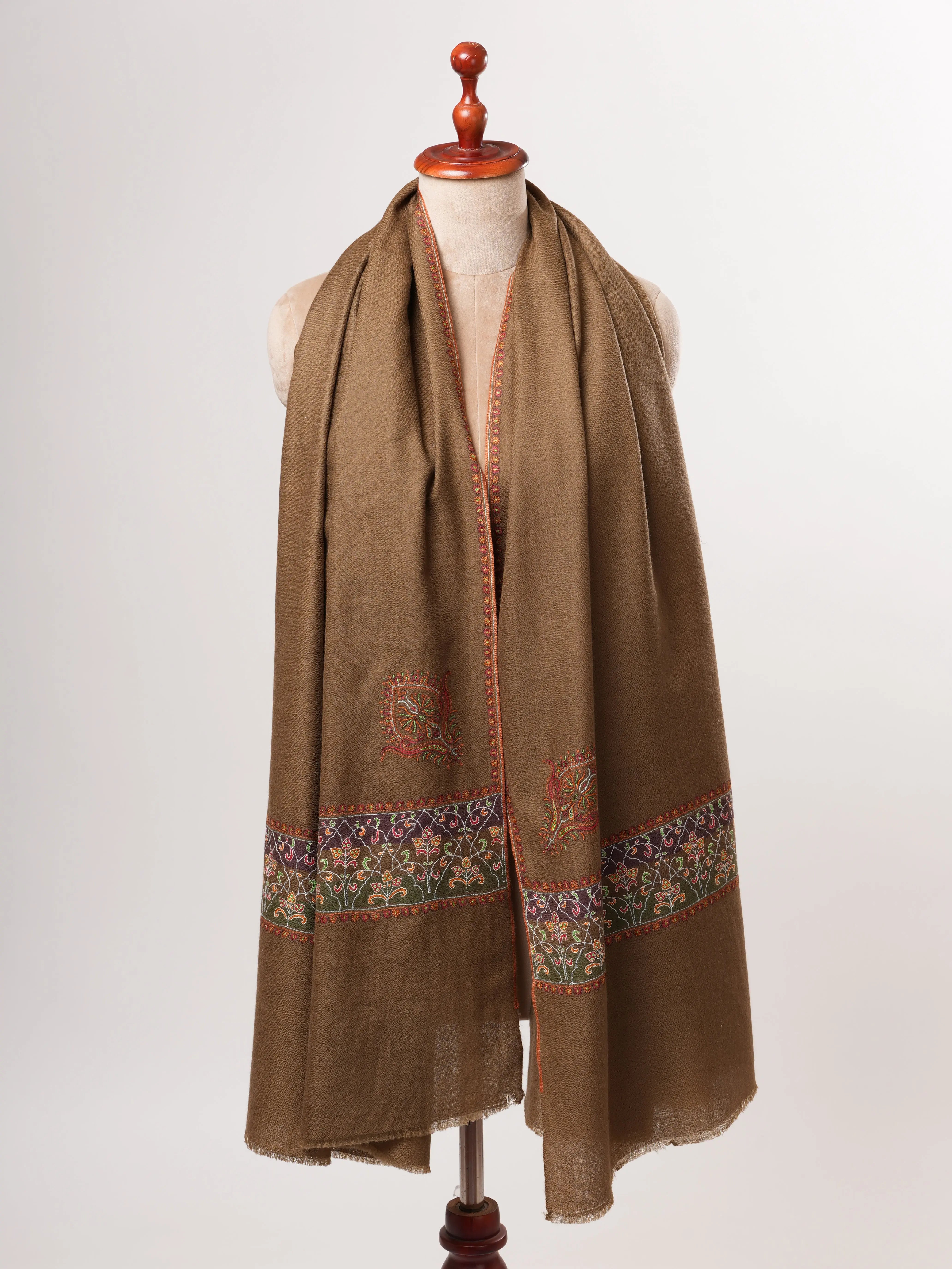 Toosh Color Pashmina Shawl – Hand Embroidered Palla Design Shahkaar