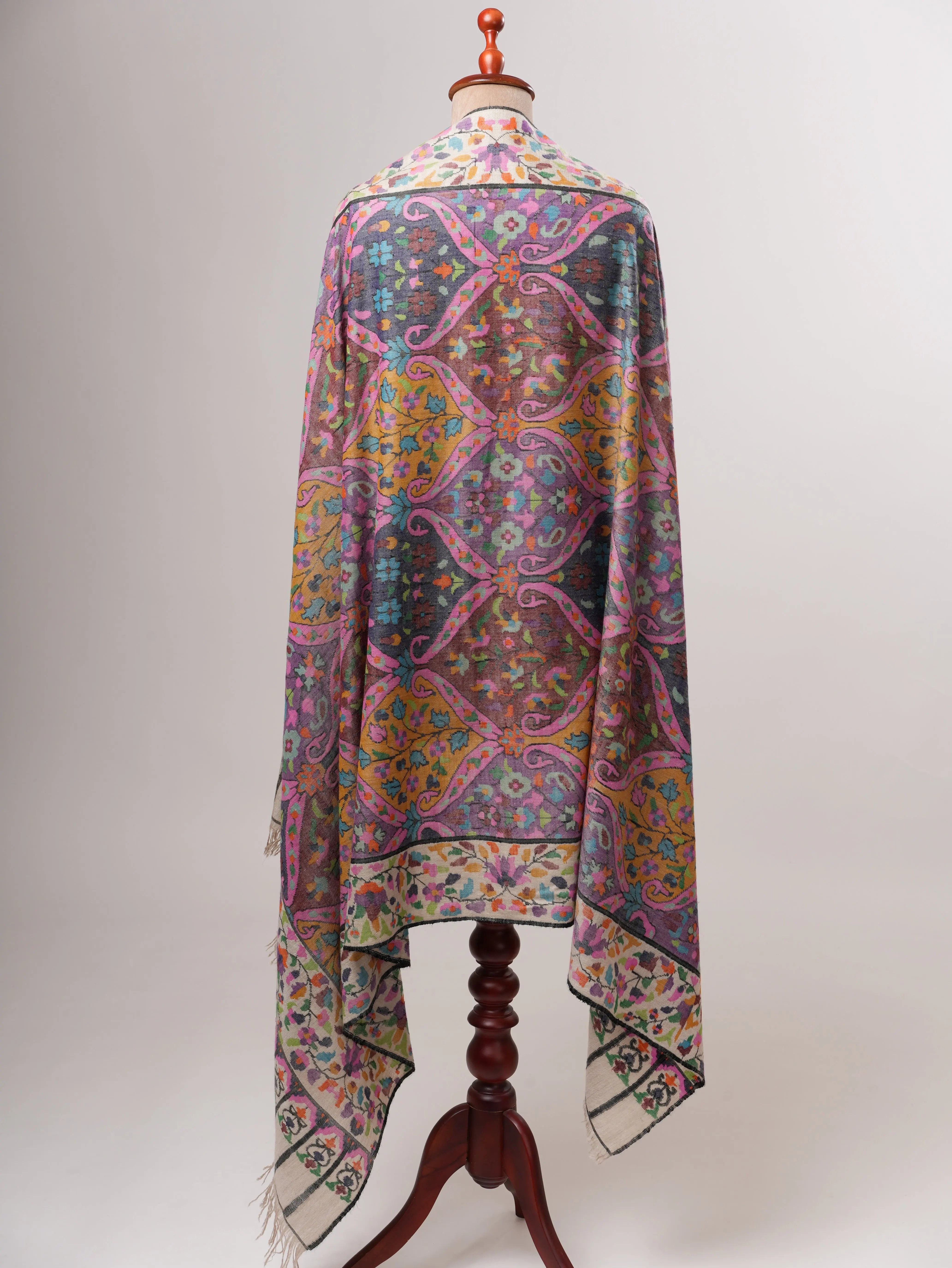 Handwoven Pure Kashmiri Kani Pashmina Shawl Shahkaar