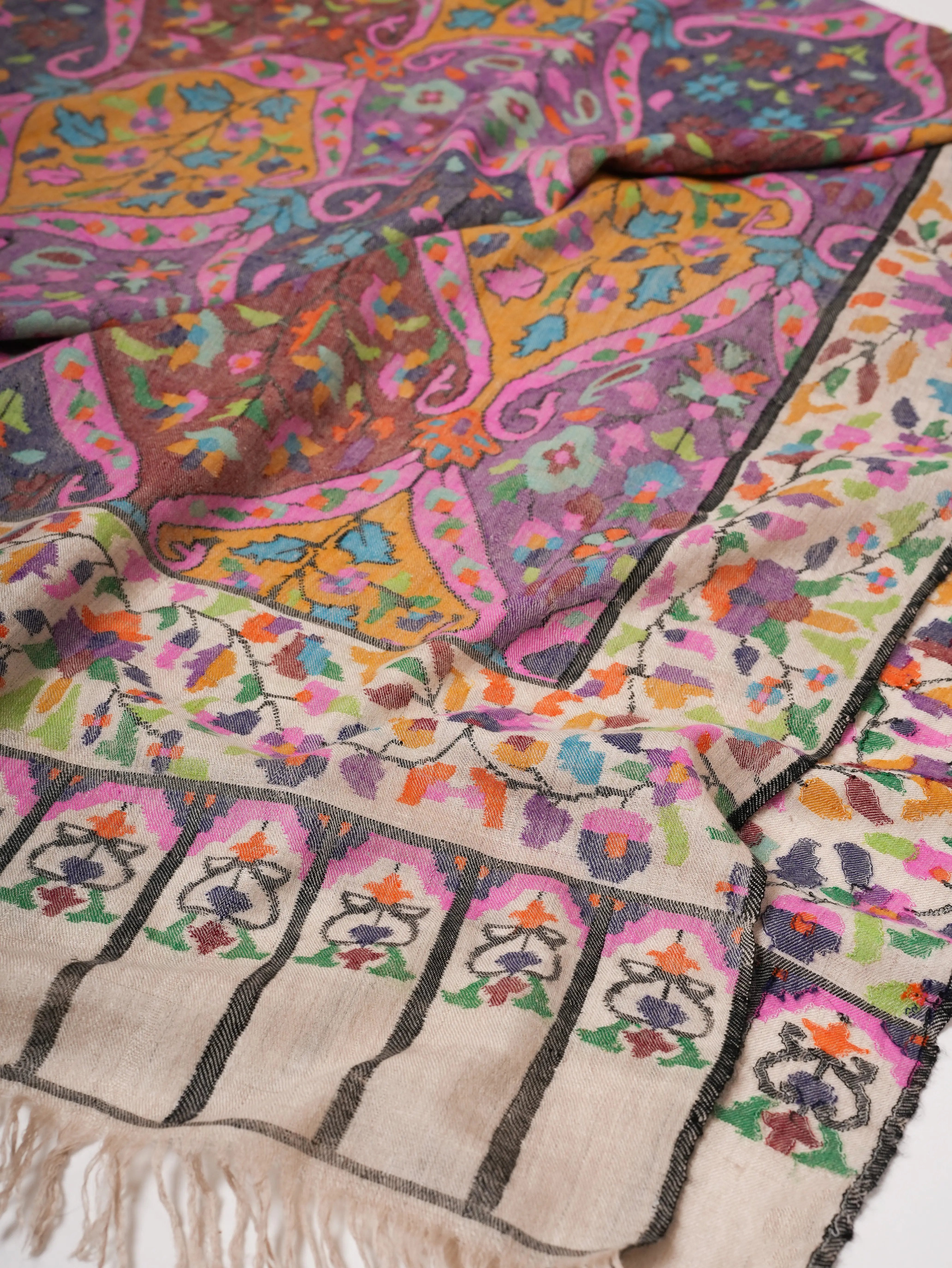 Handwoven Pure Kashmiri Kani Pashmina Shawl Shahkaar