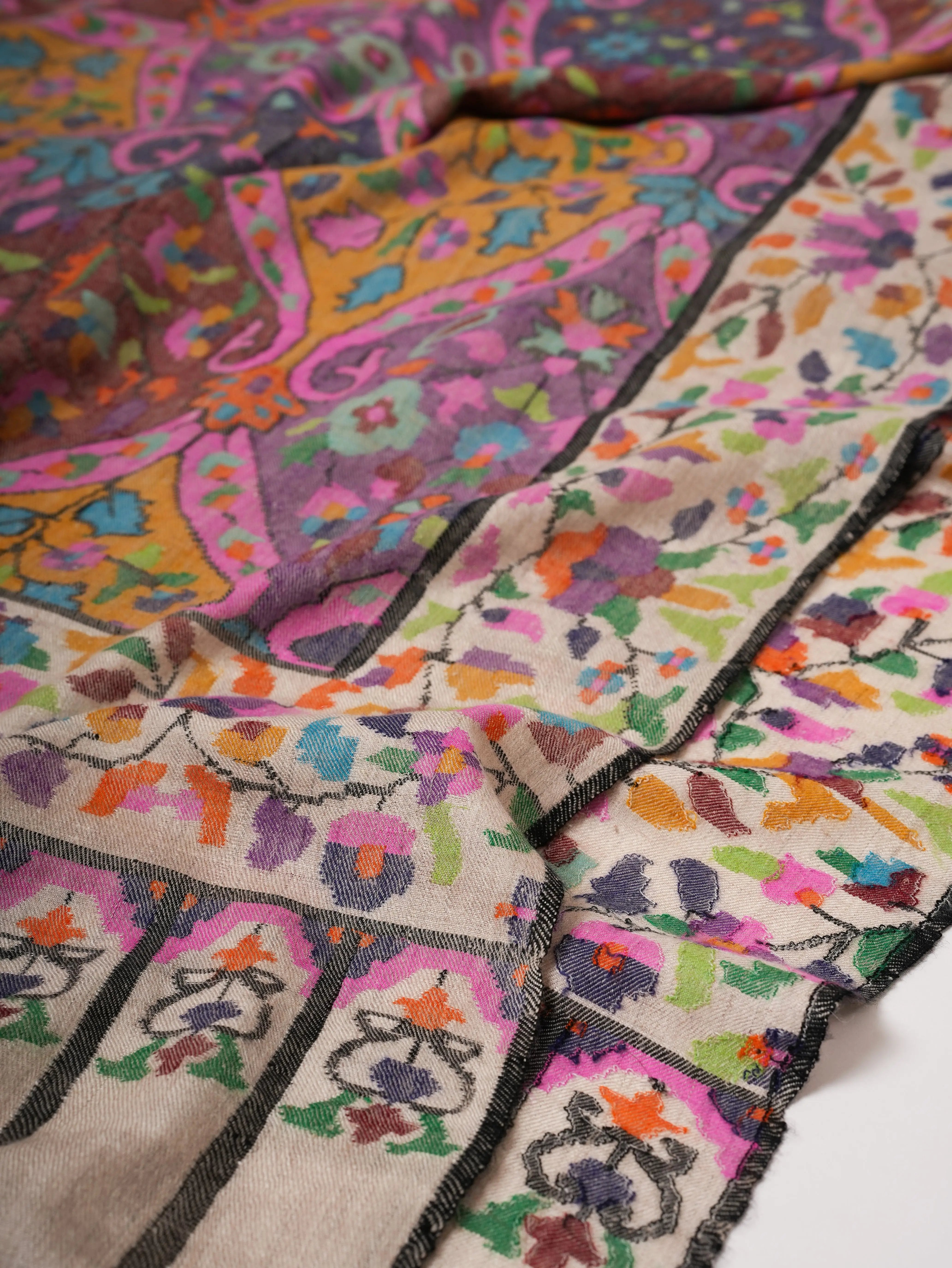 Handwoven Pure Kashmiri Kani Pashmina Shawl Shahkaar