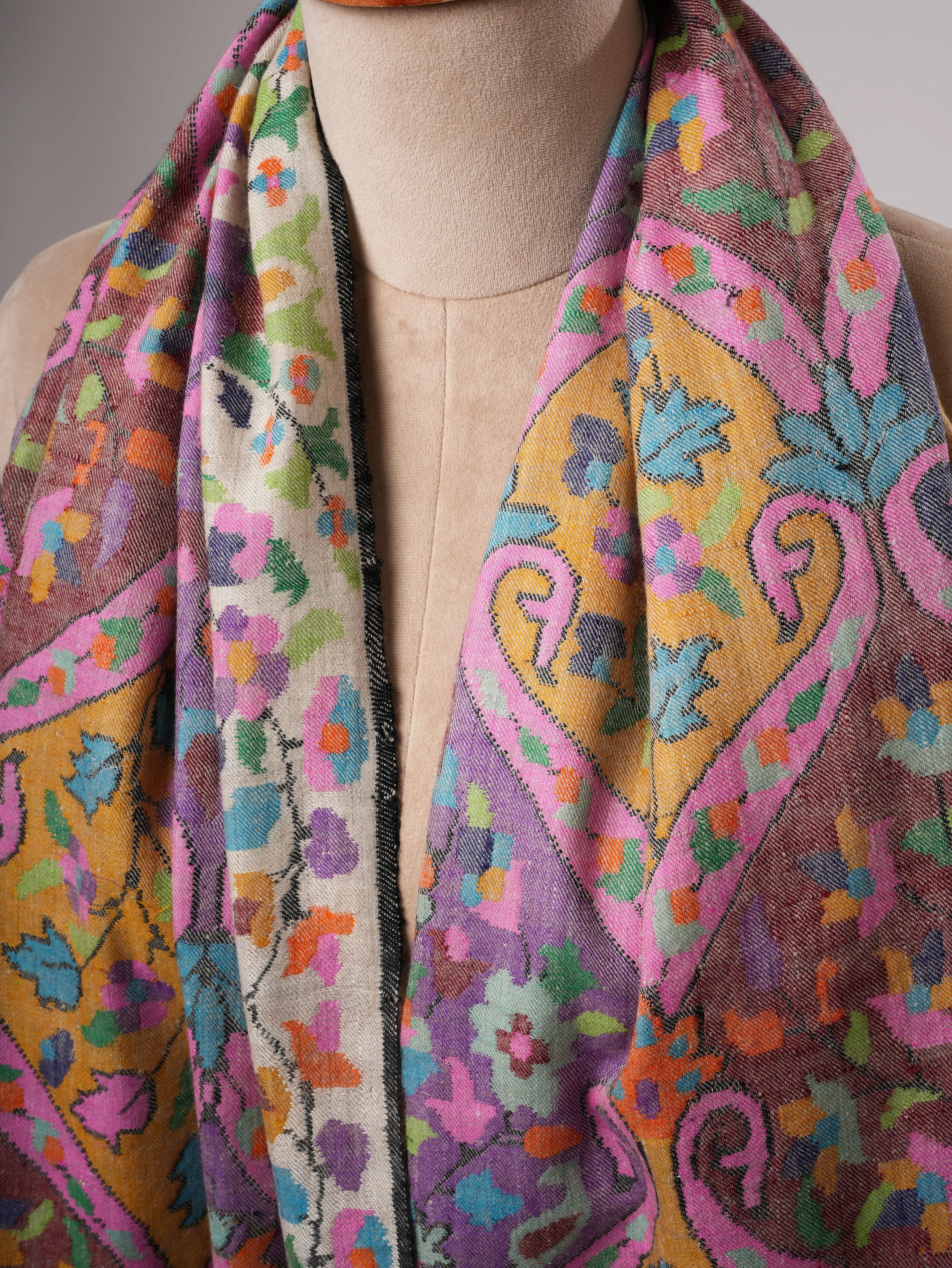 Handwoven Pure Kashmiri Kani Pashmina Shawl Shahkaar