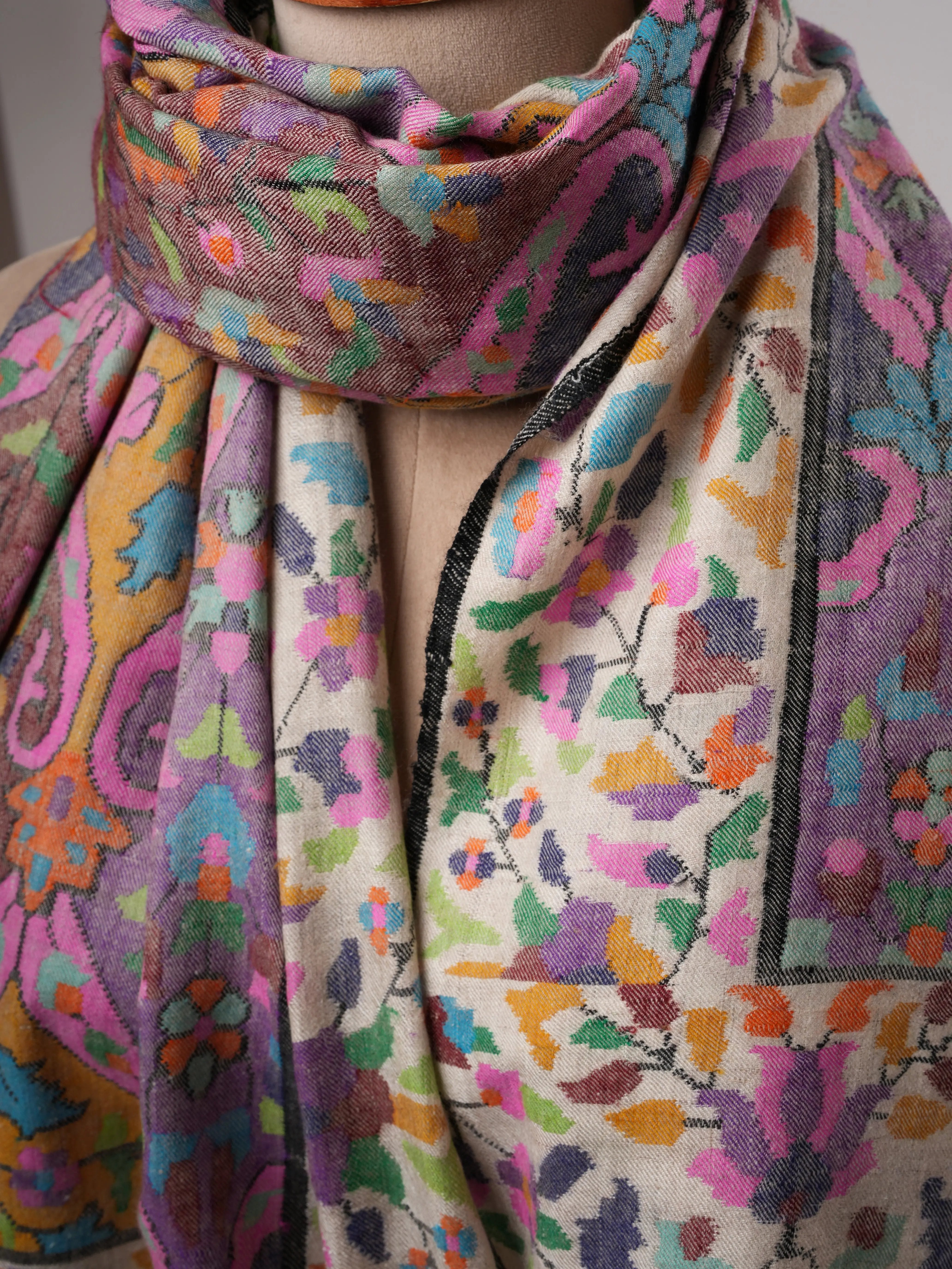 Handwoven Pure Kashmiri Kani Pashmina Shawl Shahkaar