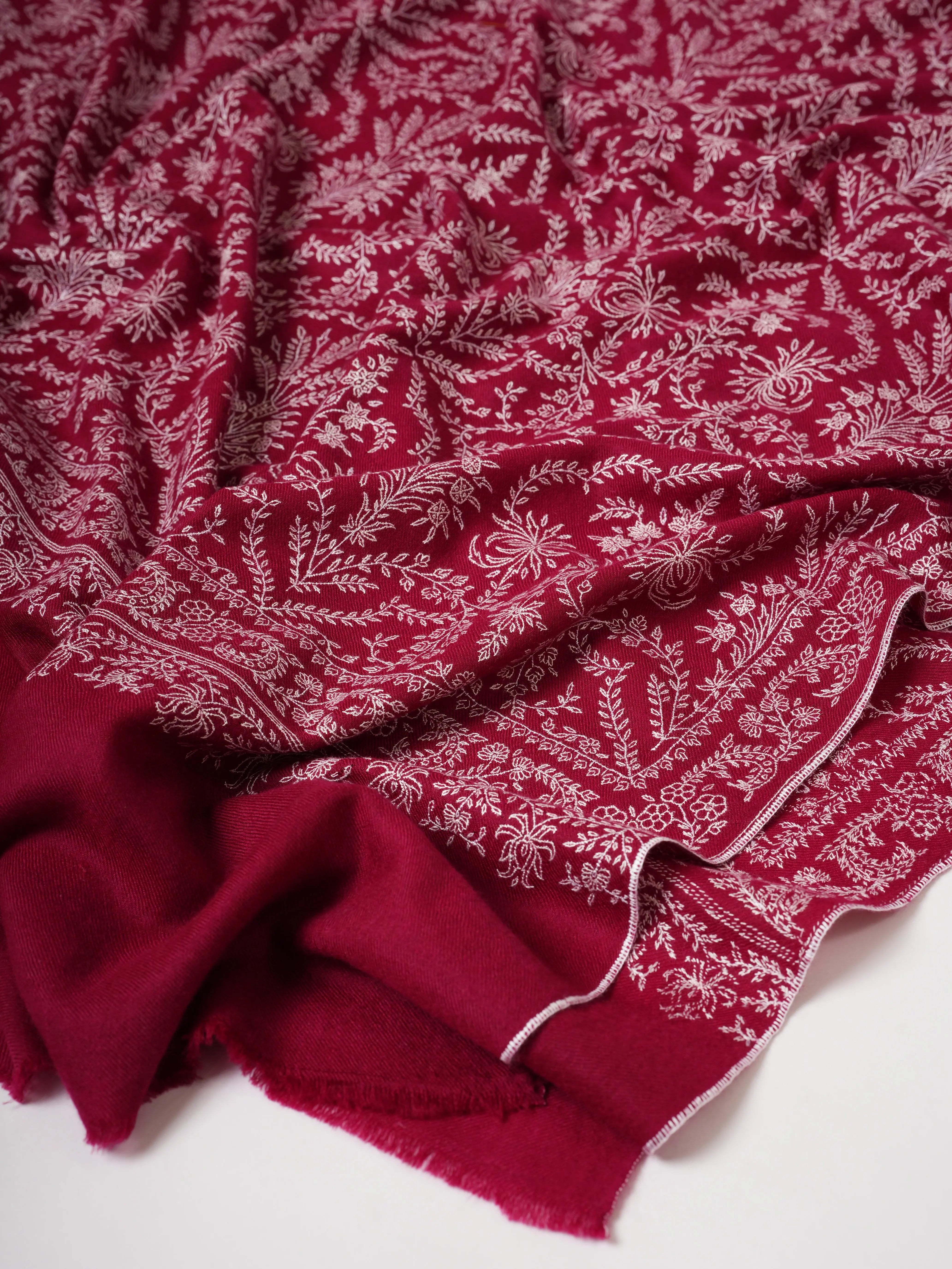 Neem Jamavar Hand Needlework Shahkaar Heirloom Pashmina Shawl Shahkaar