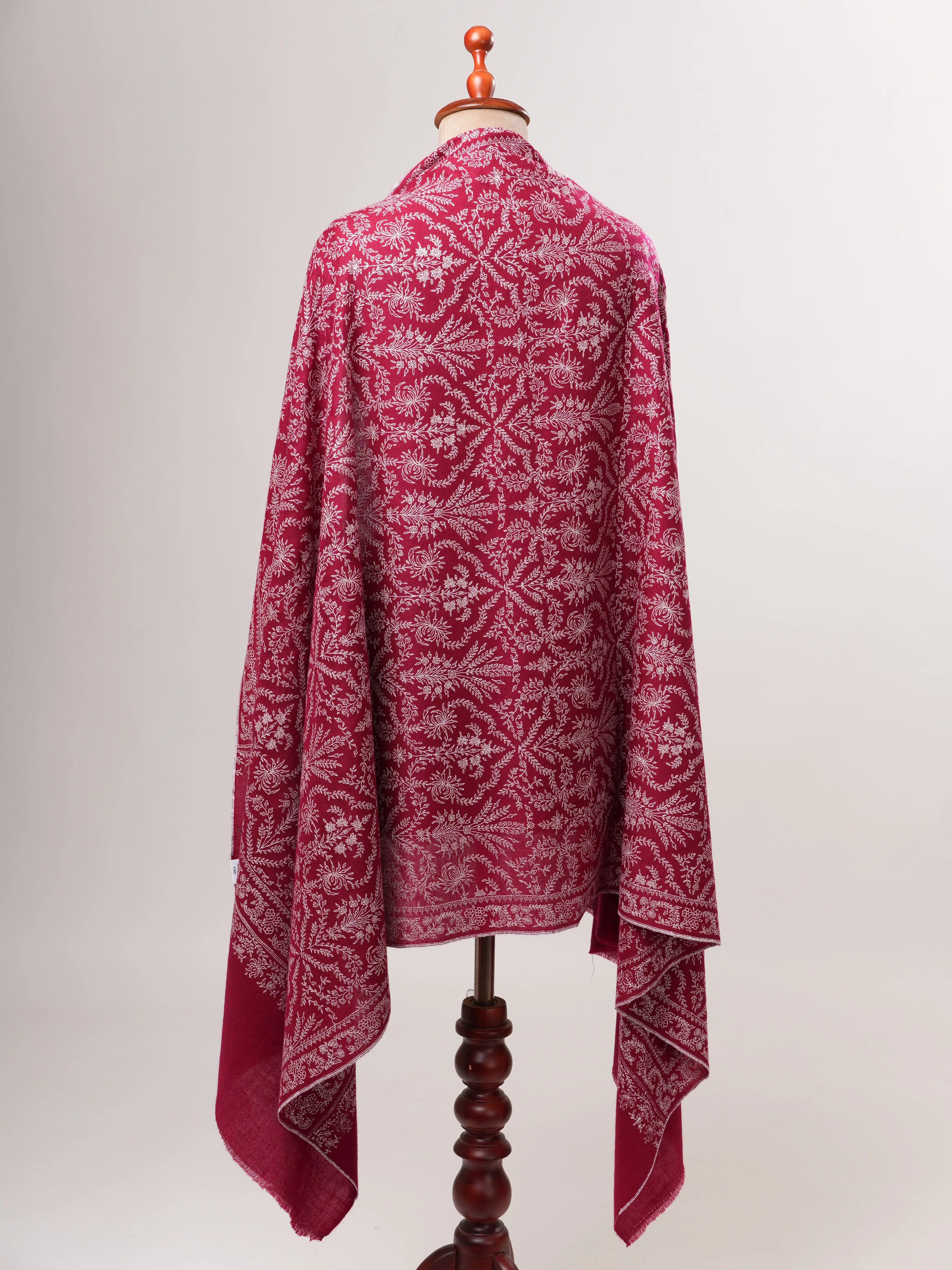 Neem Jamavar Hand Needlework Shahkaar Heirloom Pashmina Shawl Shahkaar