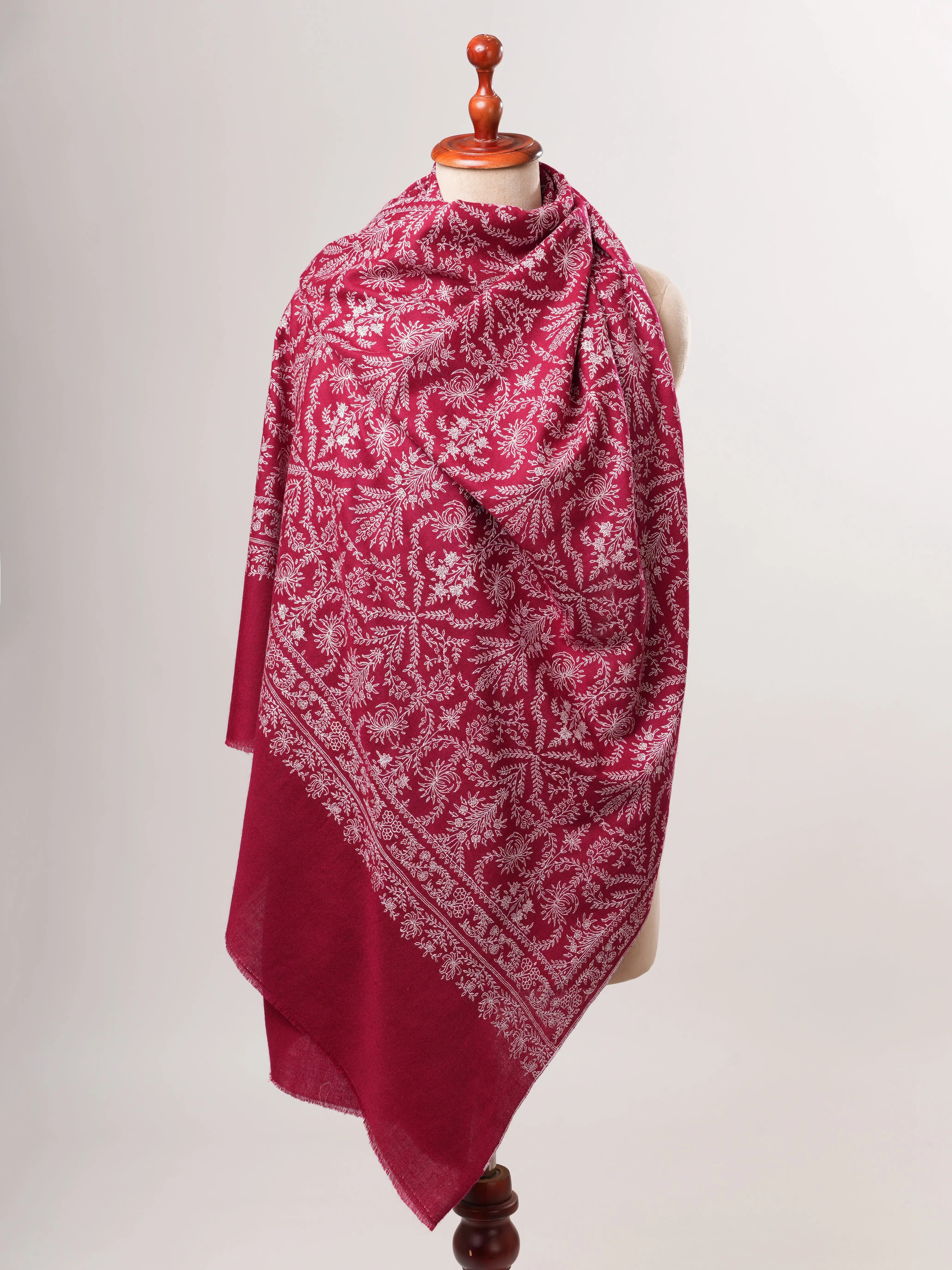 Neem Jamavar Hand Needlework Shahkaar Heirloom Pashmina Shawl Shahkaar