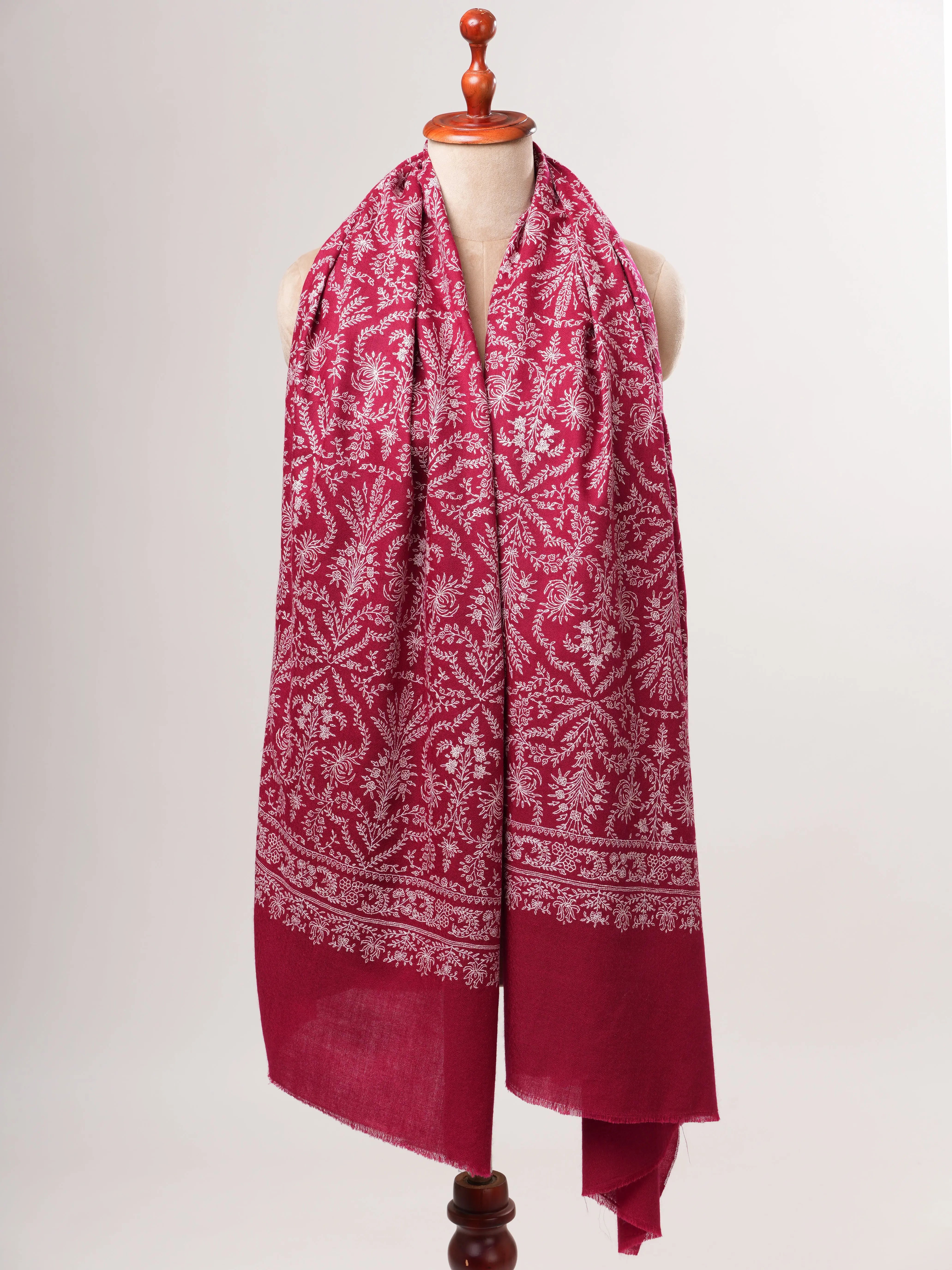 Neem Jamavar Hand Needlework Shahkaar Heirloom Pashmina Shawl Shahkaar
