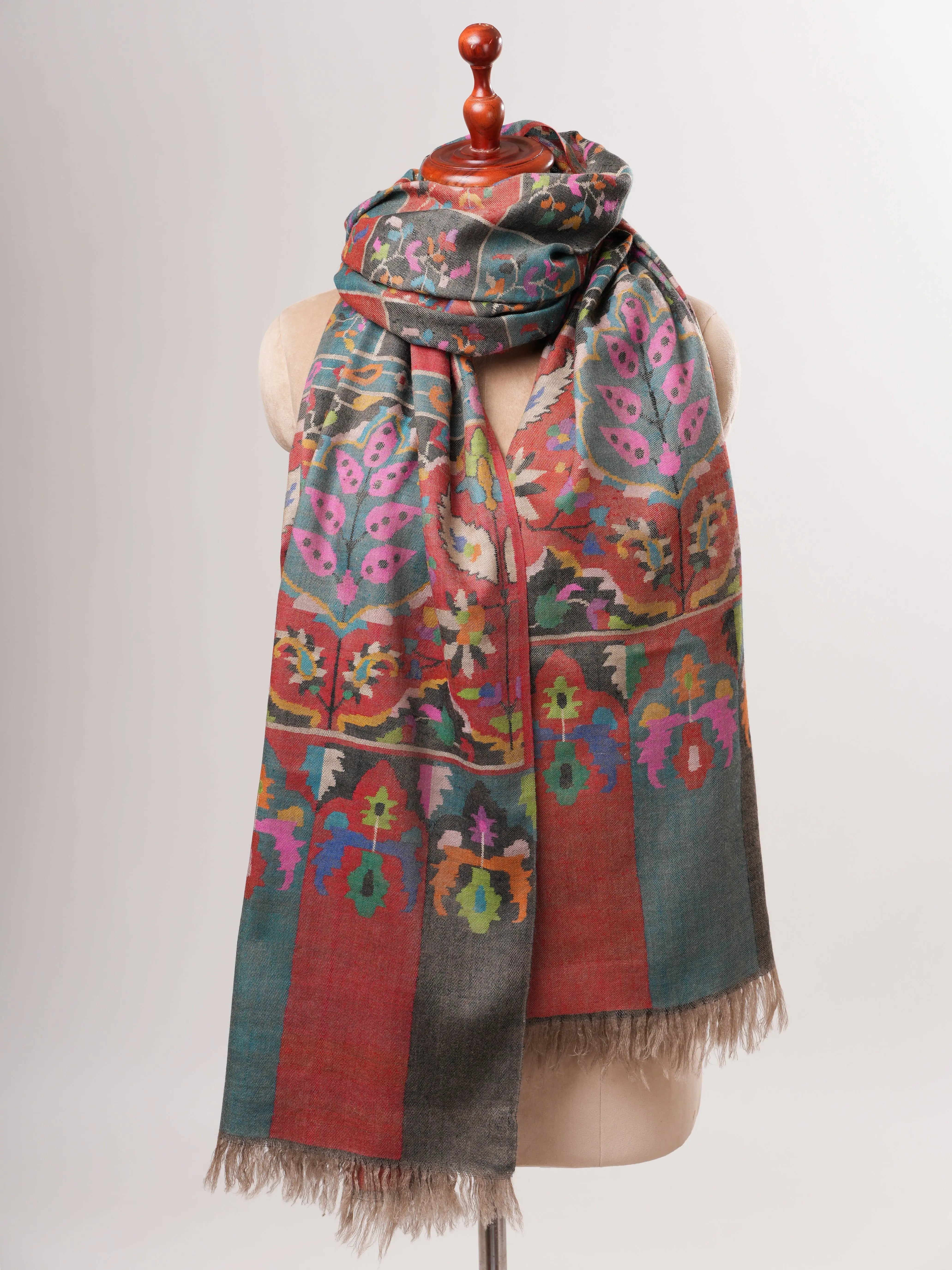 Handloomed Kashmiri Pure Kani Pashmina Shawl Shahkaar