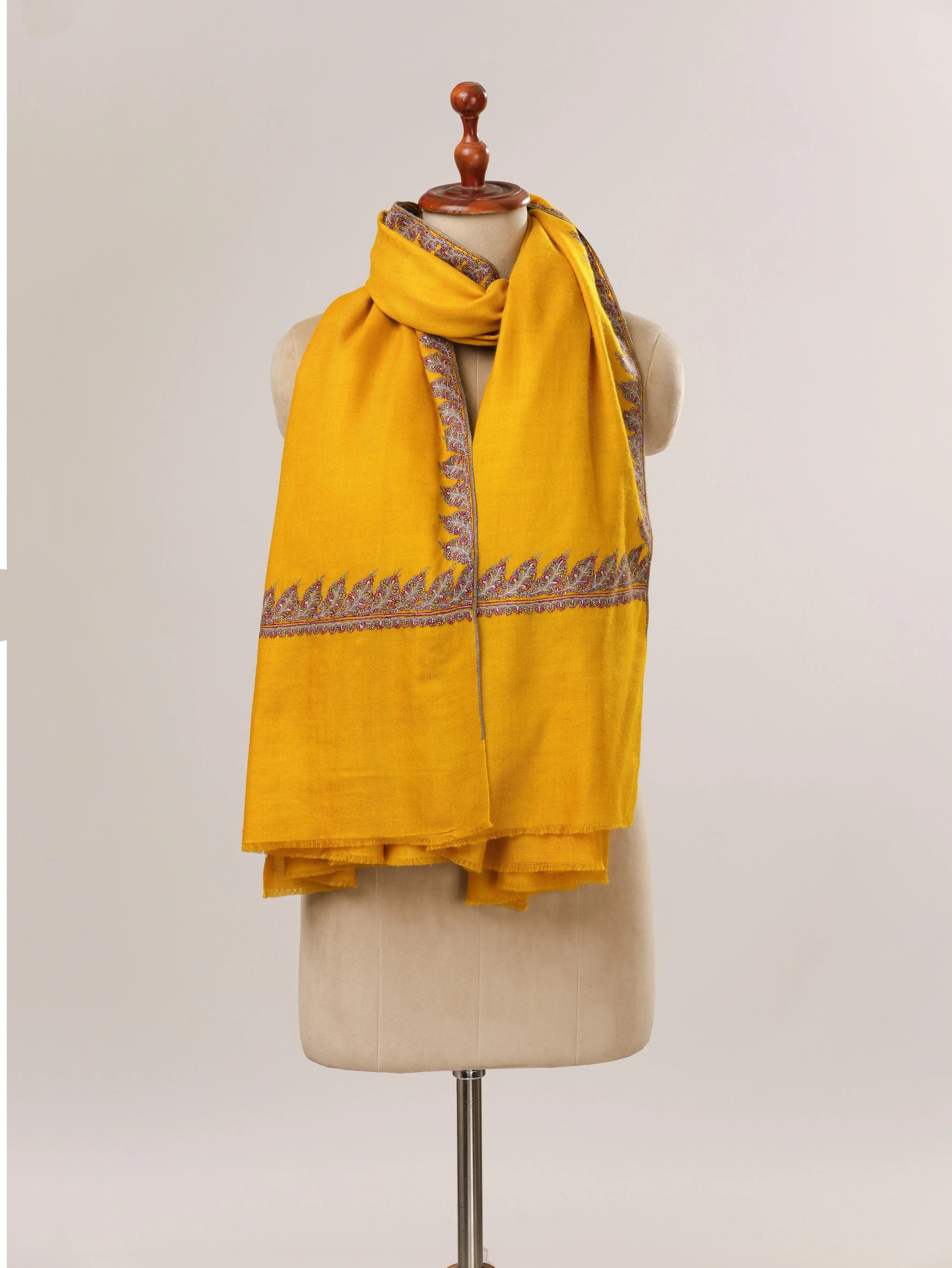 Hand Needlework Neemdaur Pure Soft Pashmina Shawl Shahkaar.com