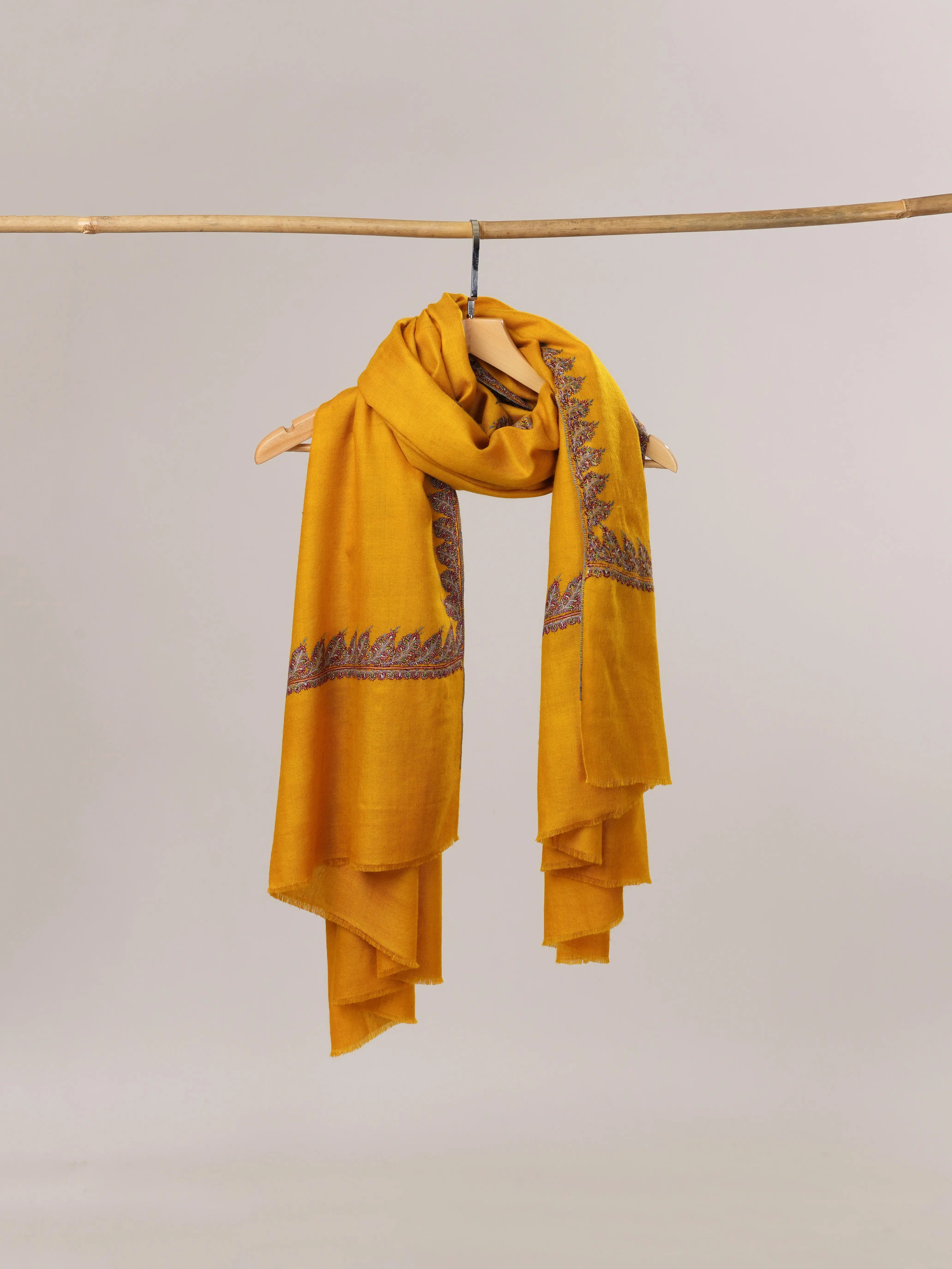 Hand Needlework Neemdaur Pure Soft Pashmina Shawl Shahkaar.com
