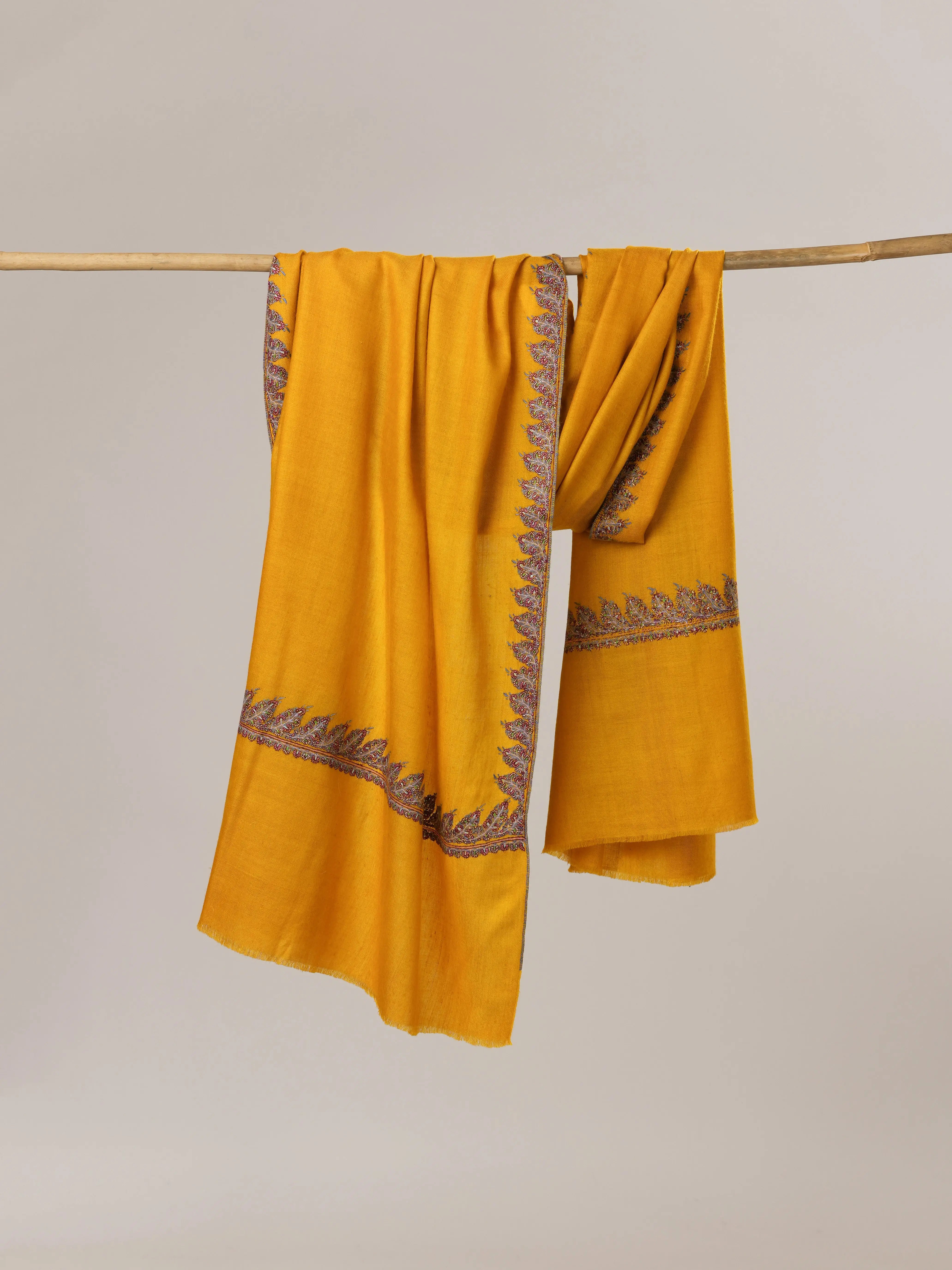 Hand Needlework Neemdaur Pure Soft Pashmina Shawl Shahkaar.com