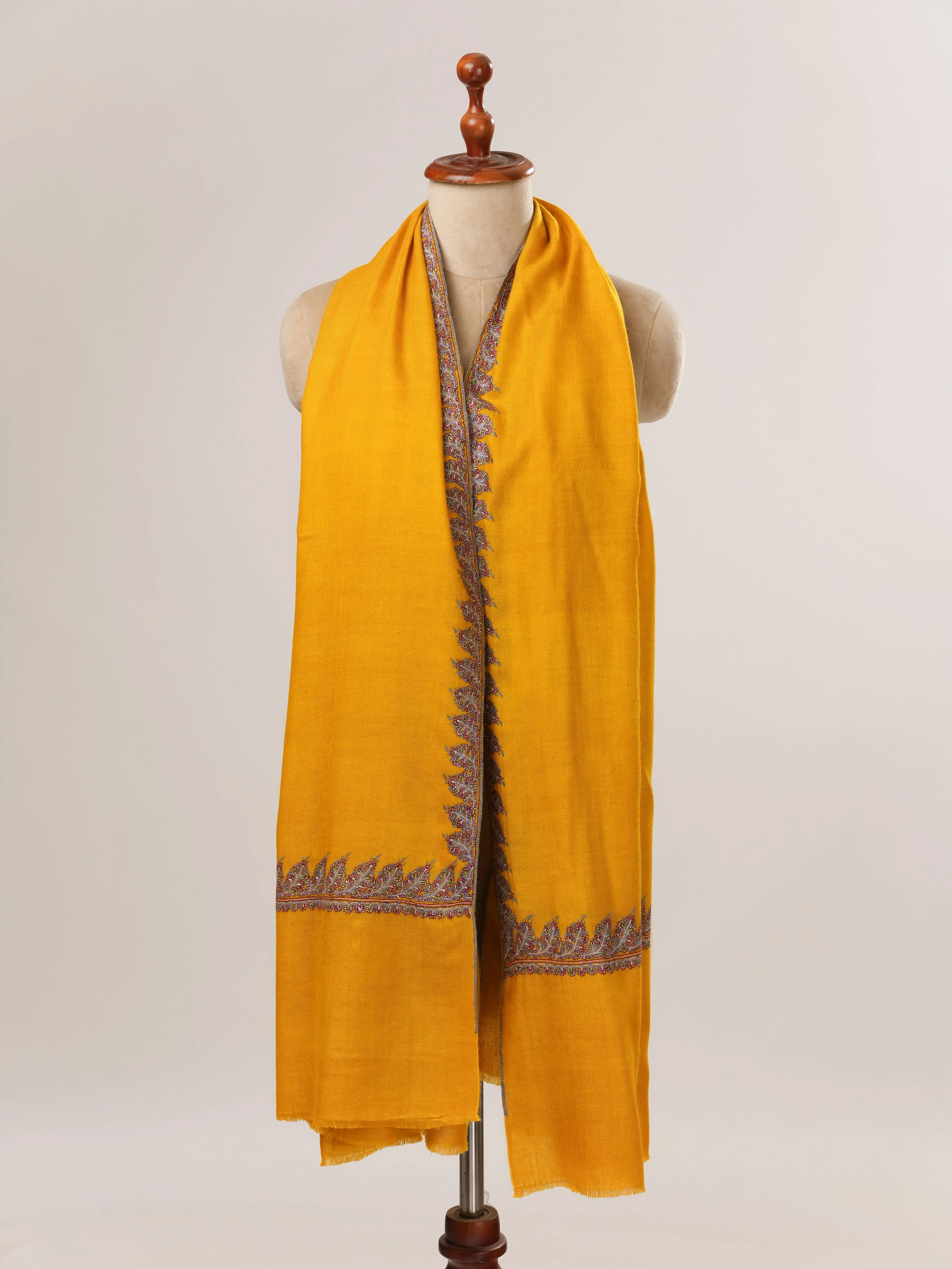 Hand Needlework Neemdaur Pure Soft Pashmina Shawl Shahkaar.com