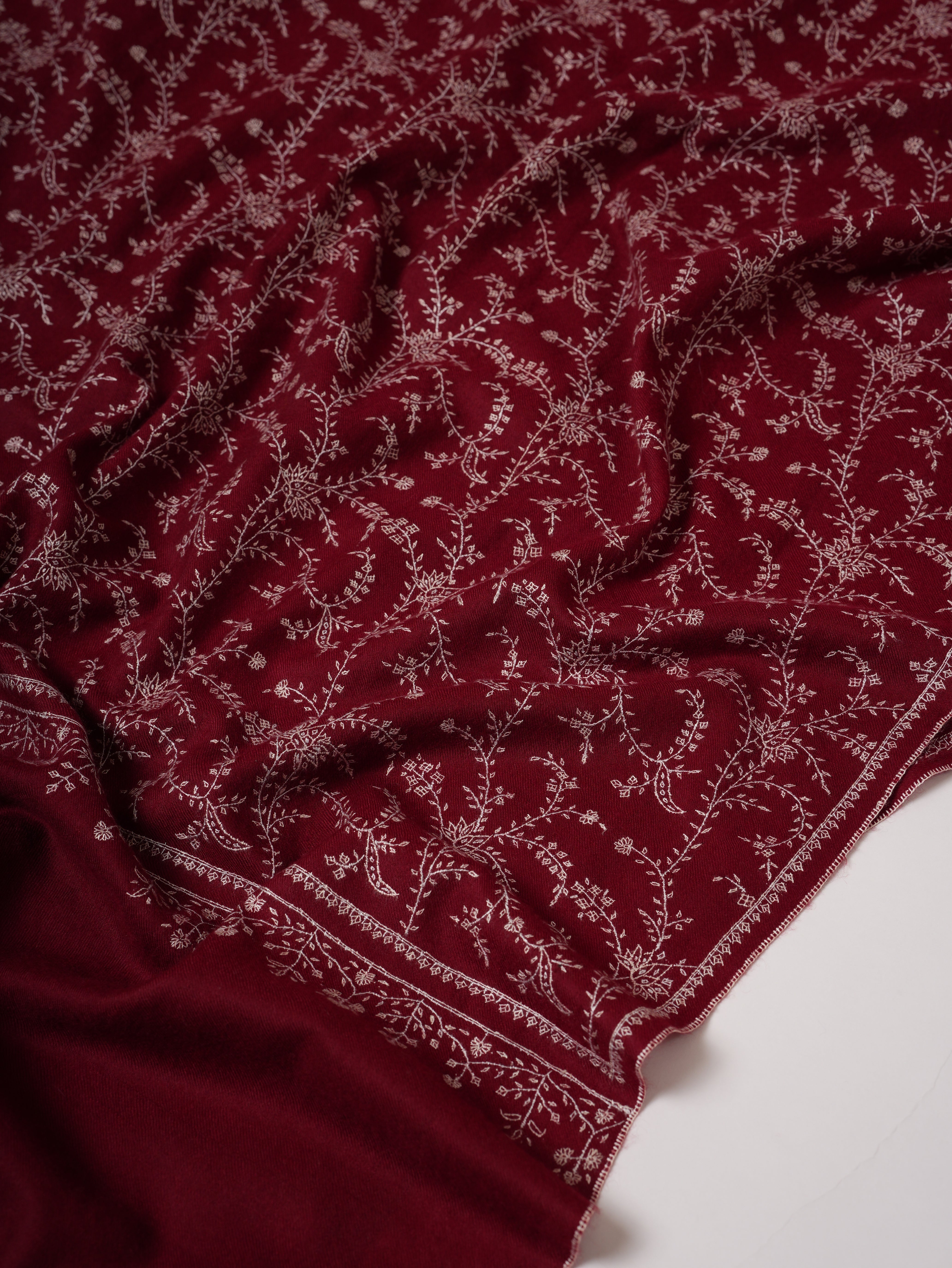 Hand Embroidered Jali Baby Soft Shahkaar Pashmina Shawl Shahkaar