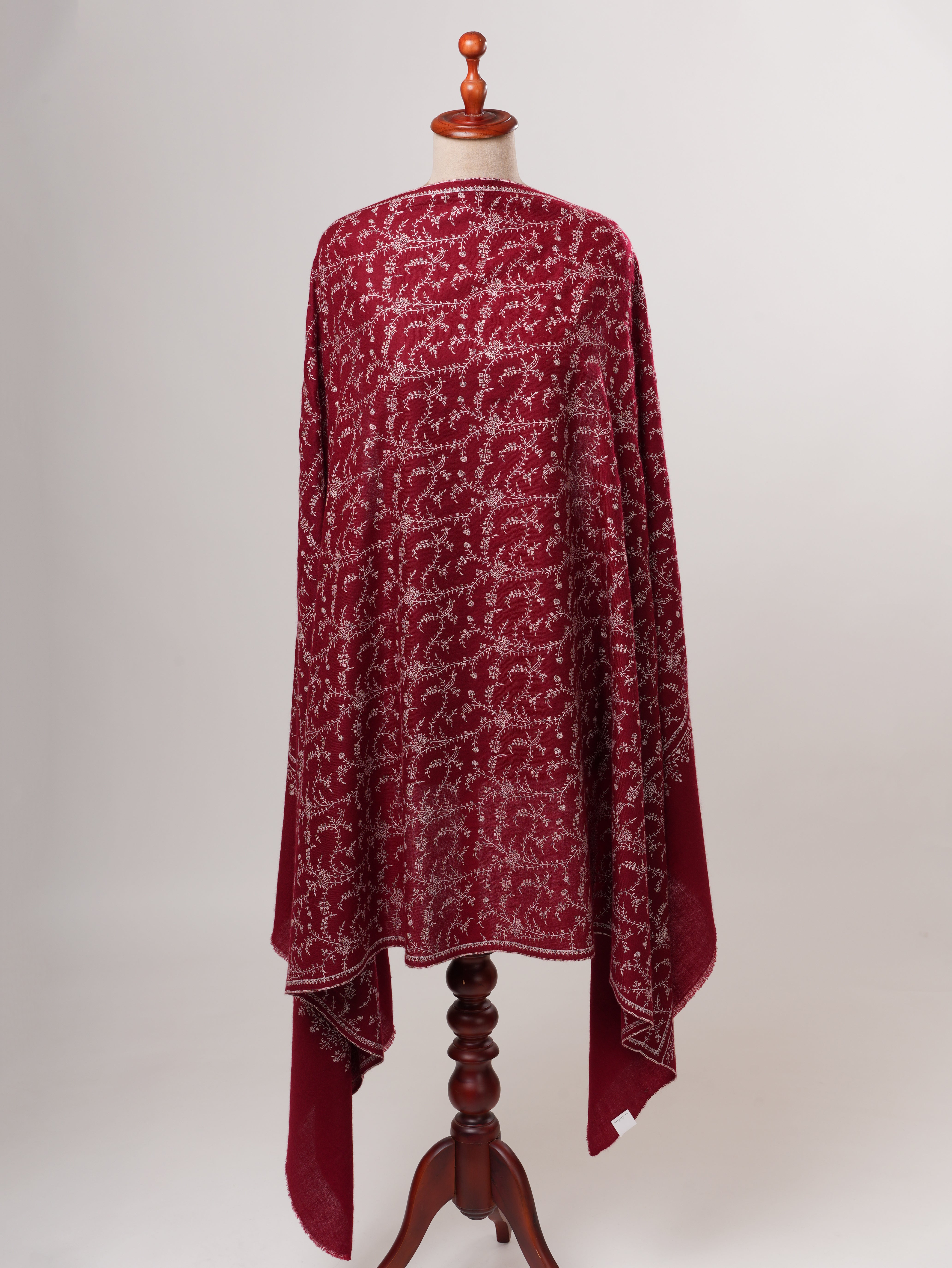 Hand Embroidered Jali Baby Soft Shahkaar Pashmina Shawl Shahkaar