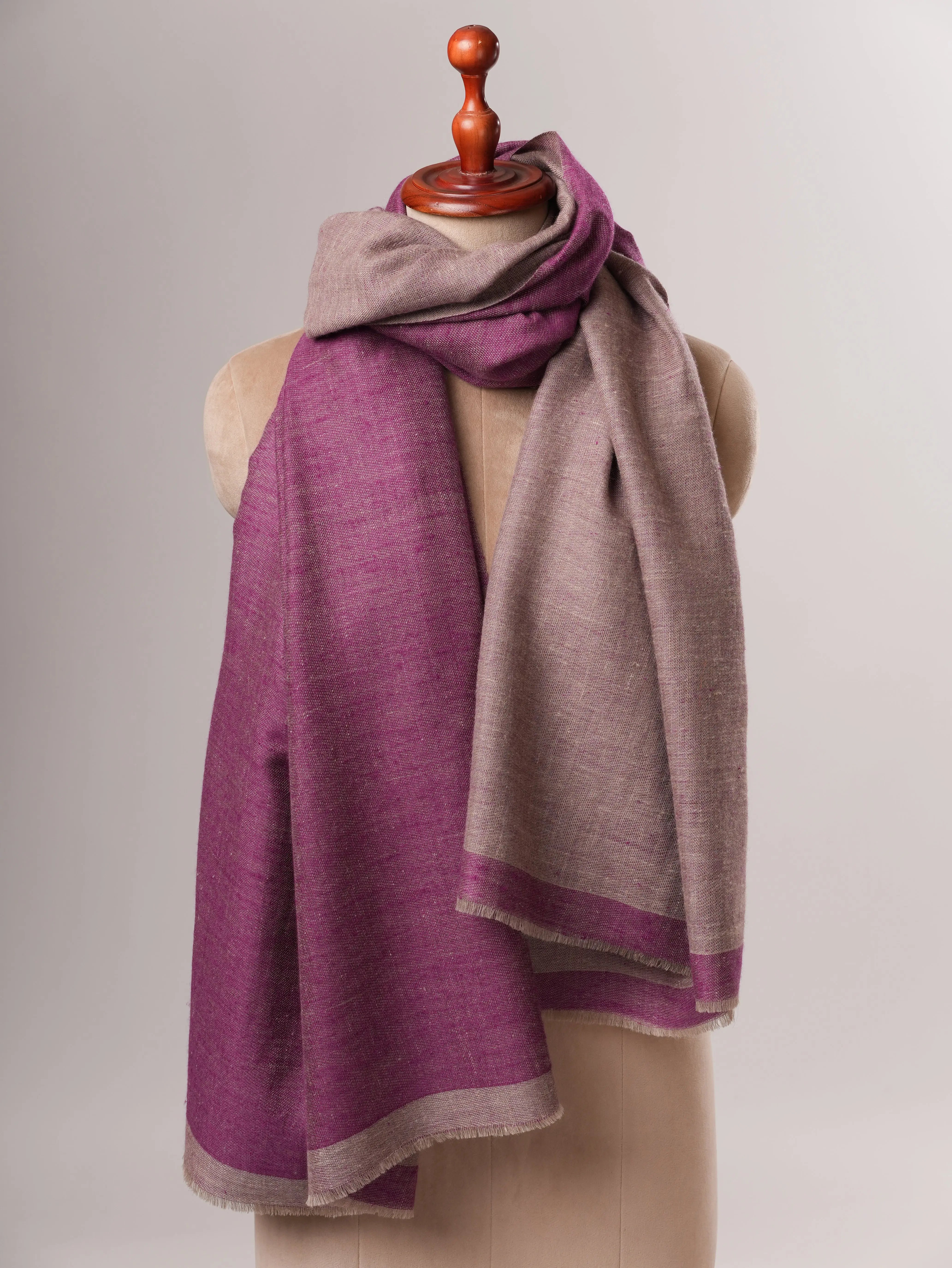 Feather Soft Dual Tone Handwoven Pashmina Shawl Shahkaar