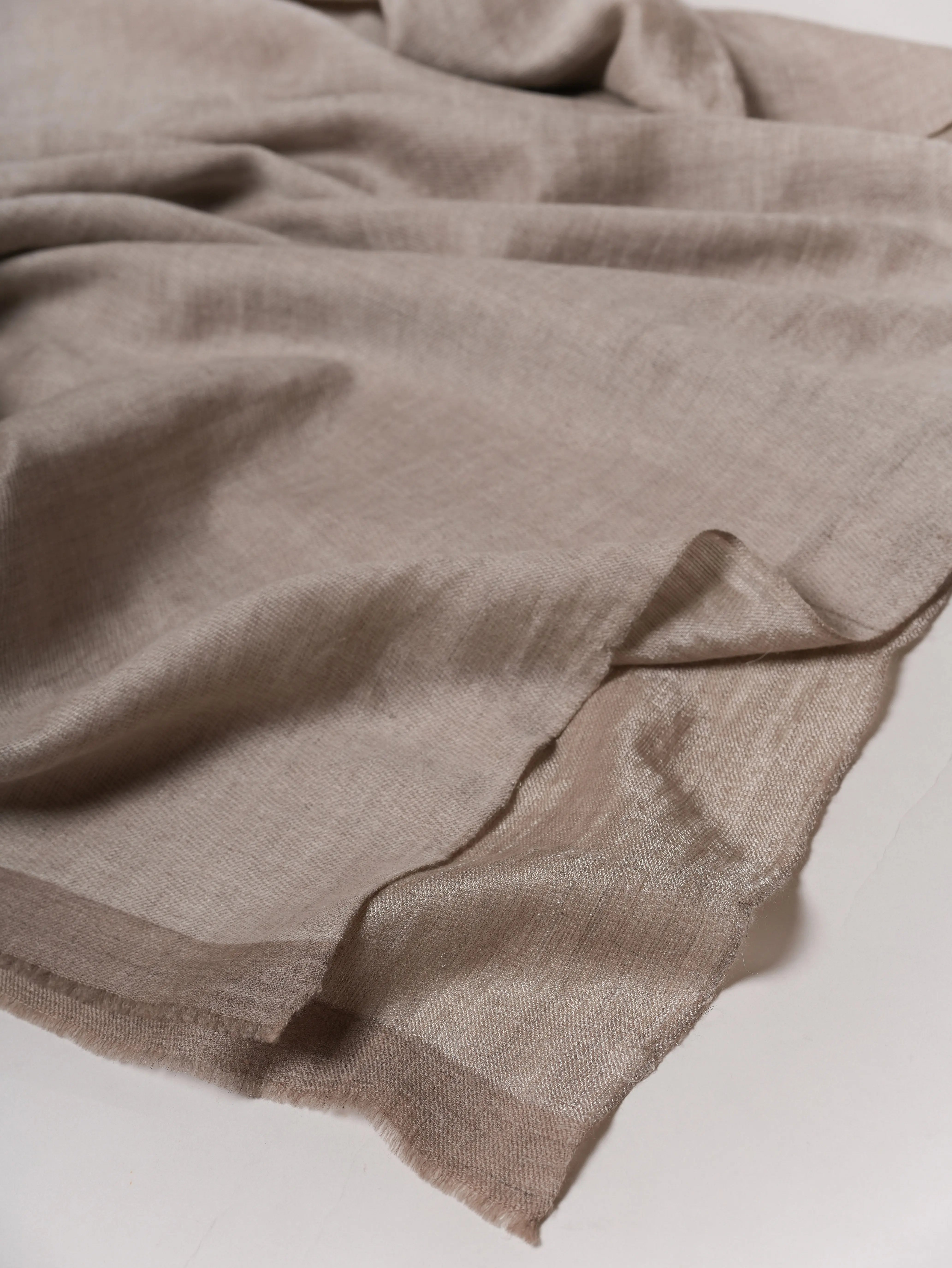 Ivory Pure Pashmina Shawl with Silver Zari Reverse