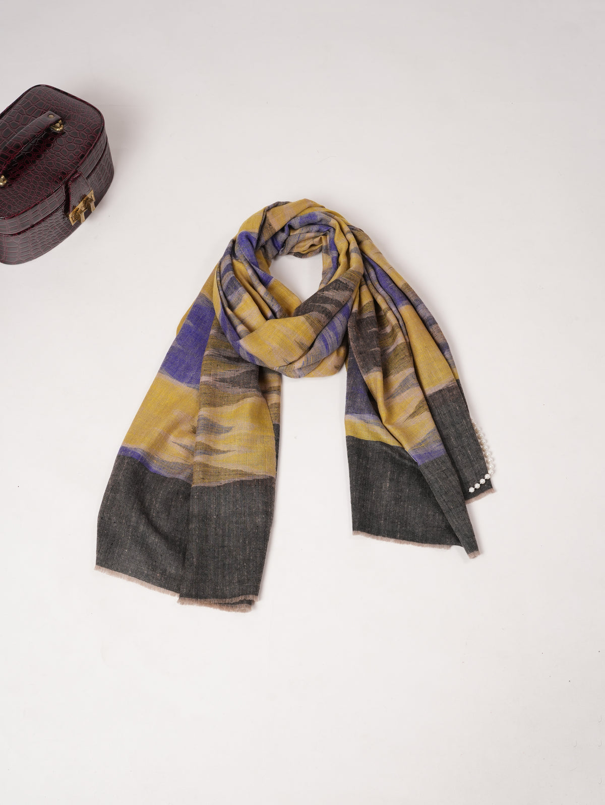 Xale Pashmina Ikat Pure leve feito à mão artesanal