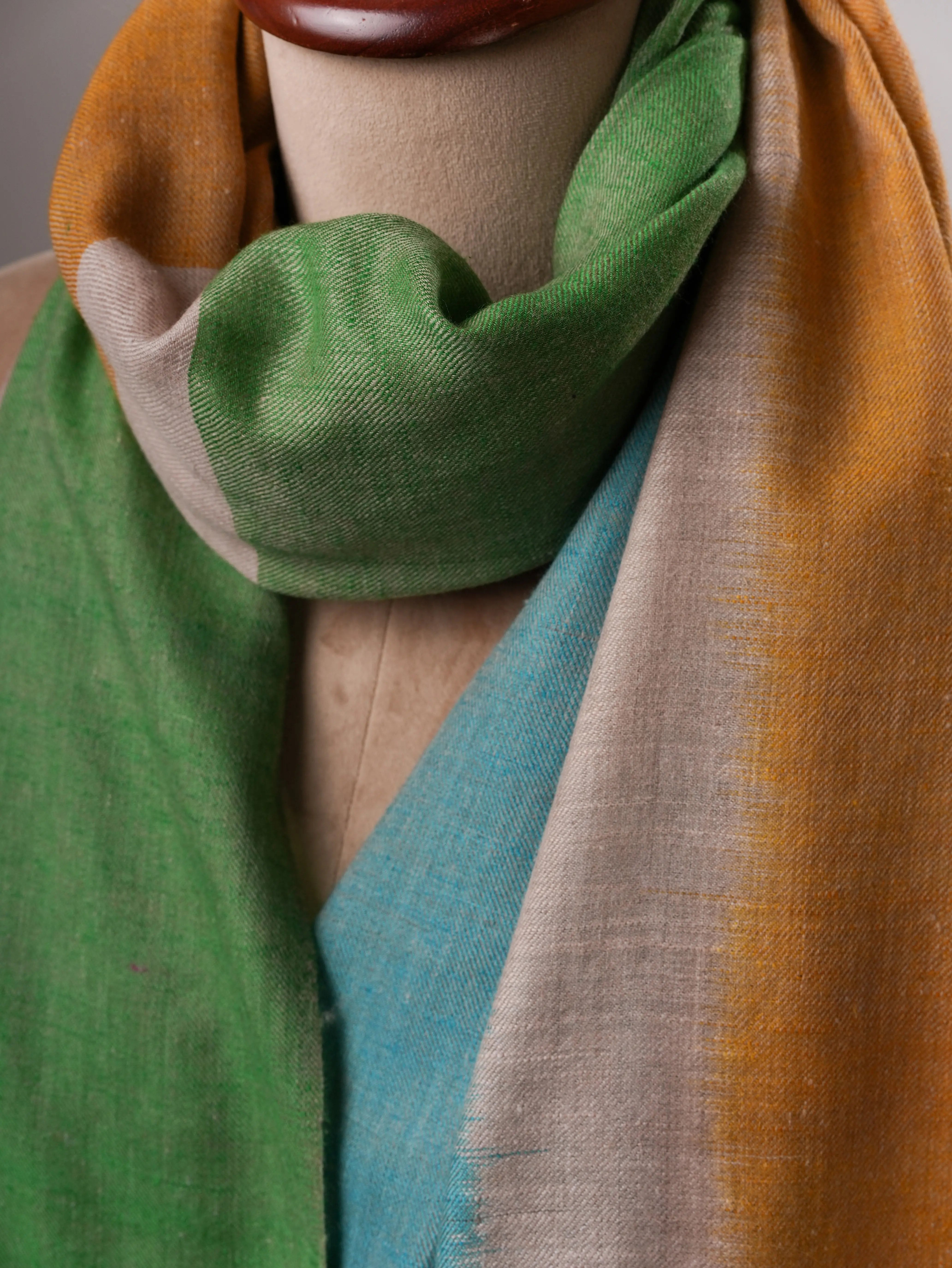 Handloomed Featherlight Baby Soft Ikat Pashmina Wrap Shahkaar