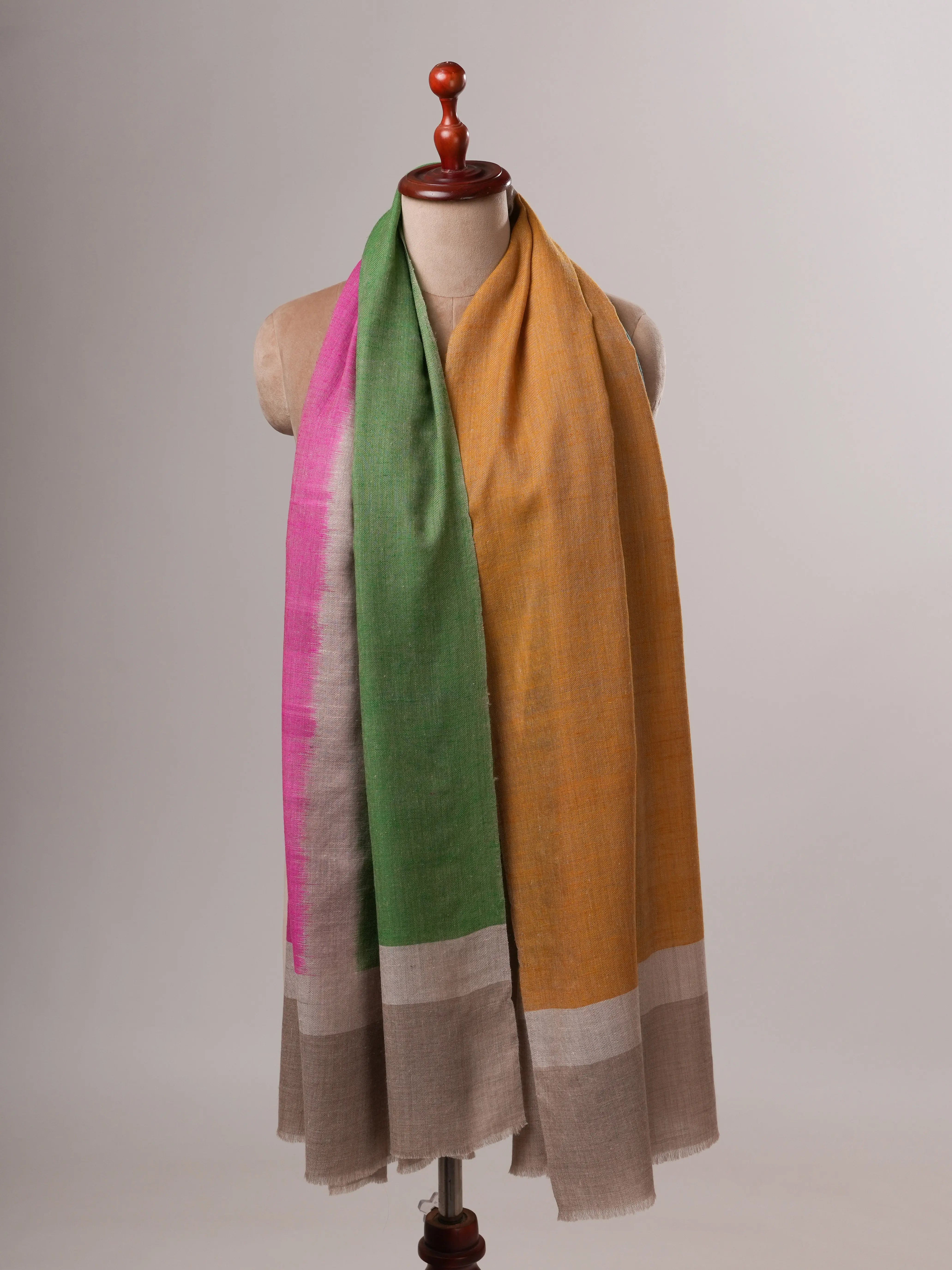 Handloomed Featherlight Baby Soft Ikat Pashmina Wrap Shahkaar