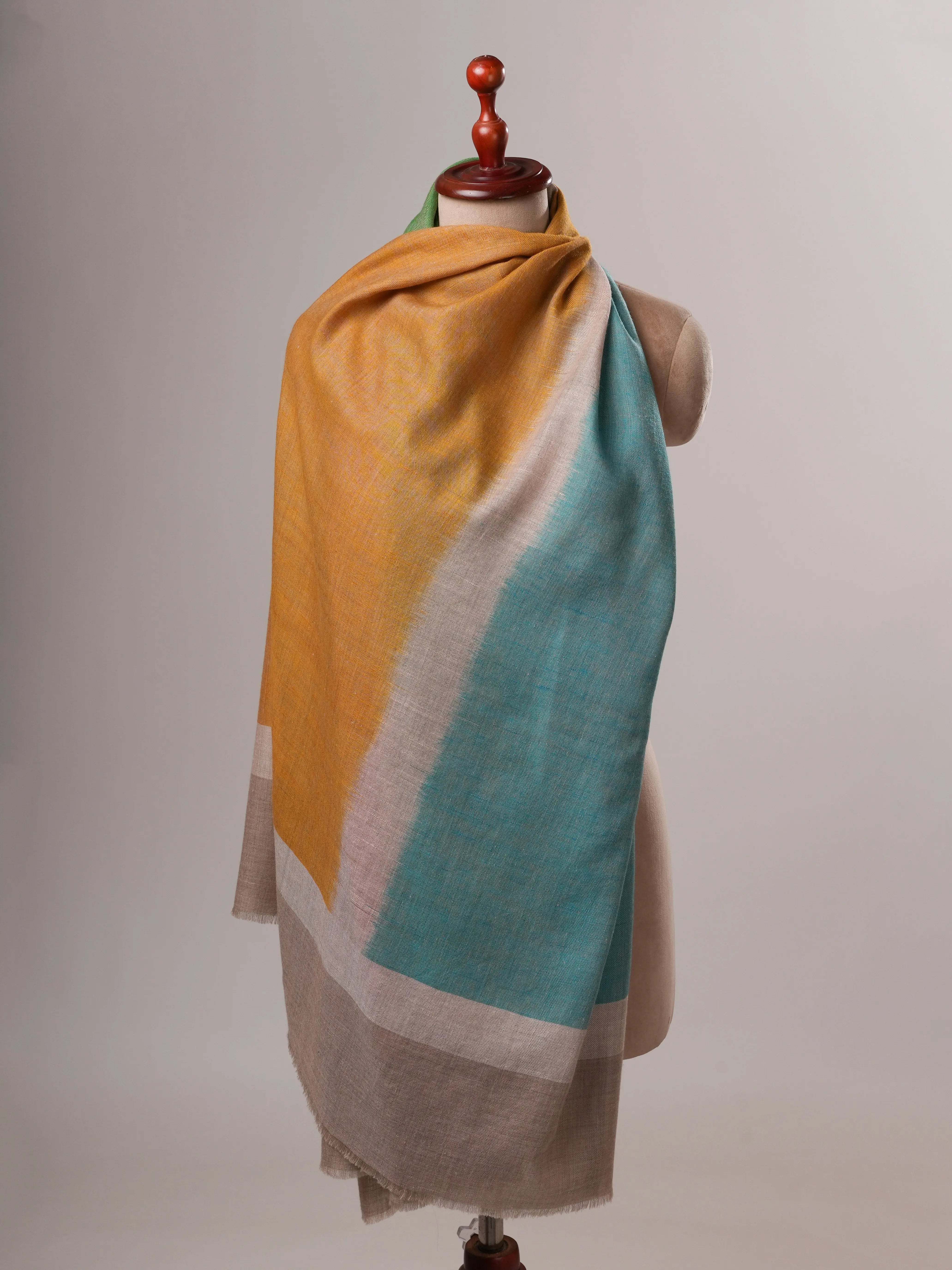 Handloomed Featherlight Baby Soft Ikat Pashmina Wrap Shahkaar