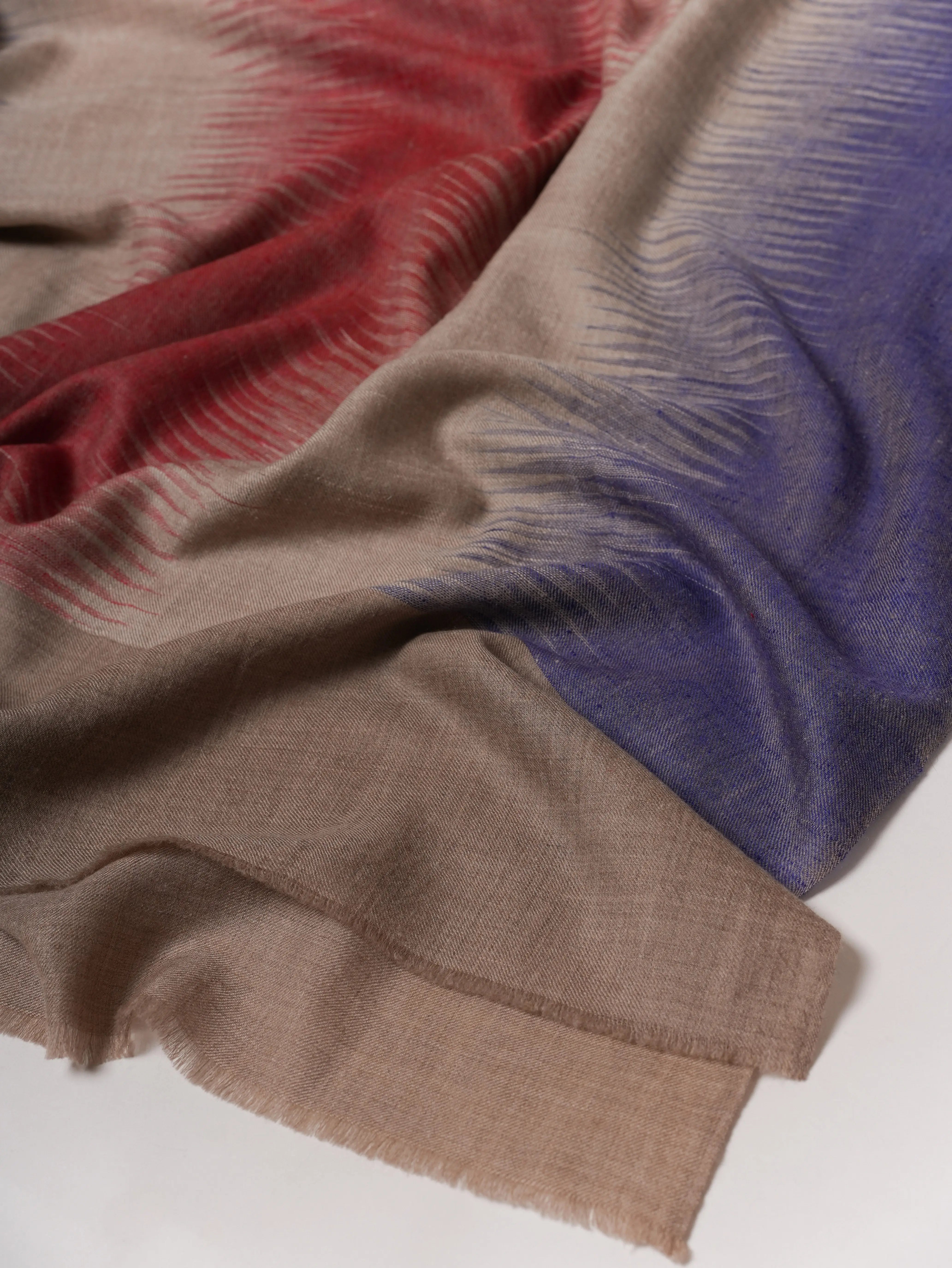 Artisan Crafted Featherlight Handloomed Ikat Pashmina Shawl Shahkaar