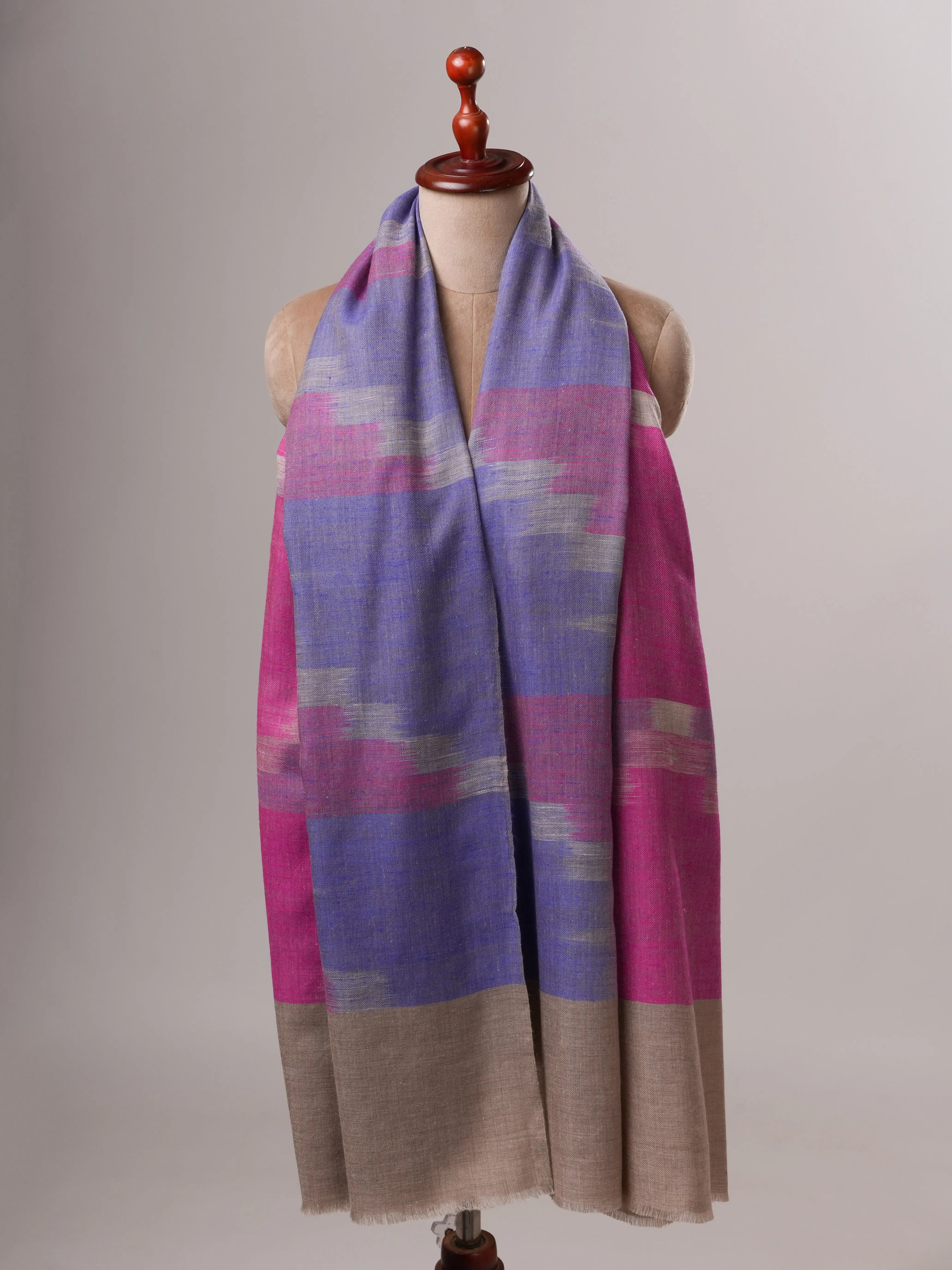Contemporary Handwoven Kashmiri Pure Pashmina Shawl Shahkaar