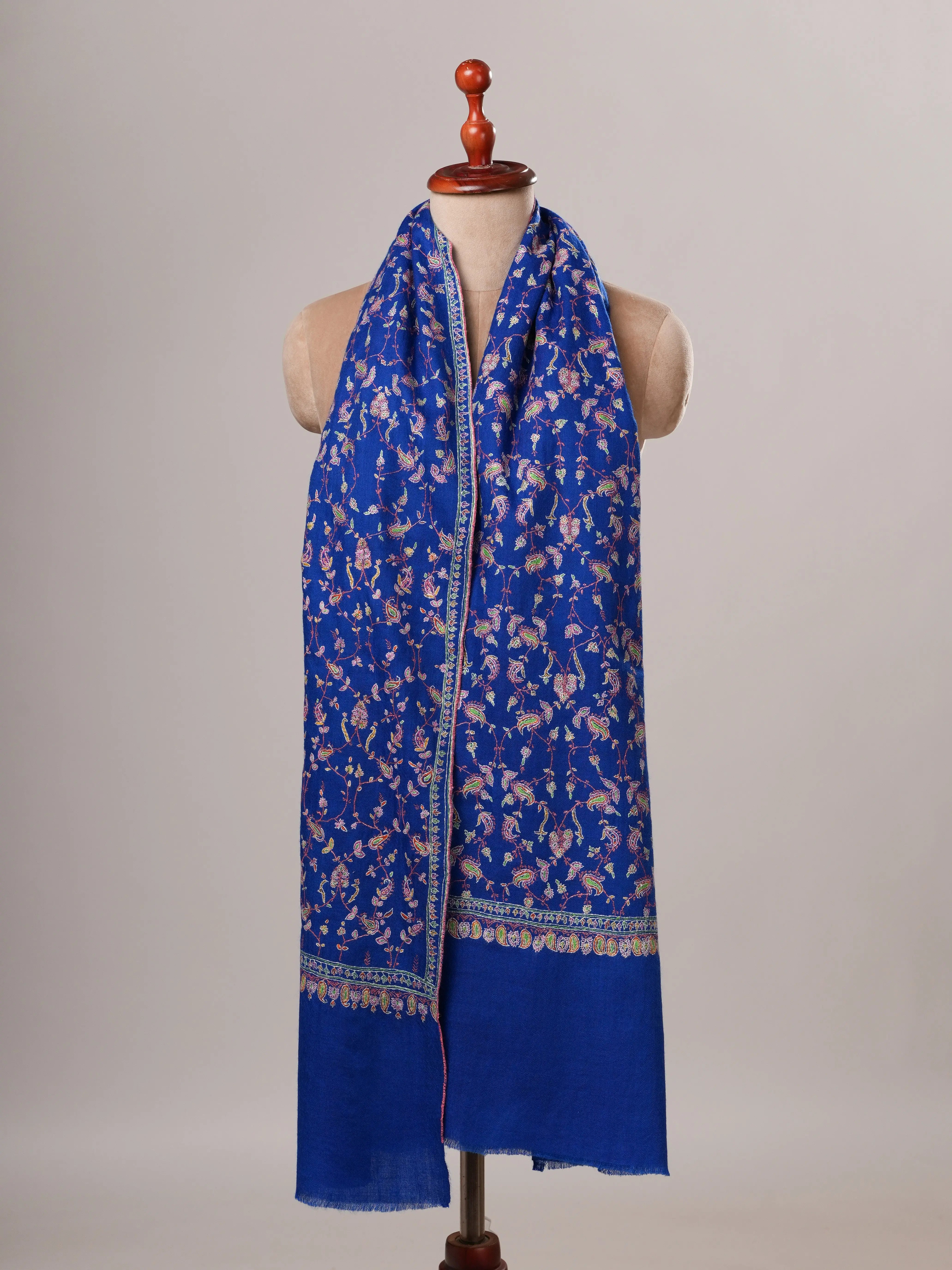 Hand Embroidered All Over Jali Pure Pashmina Shawl Shahkaar Global