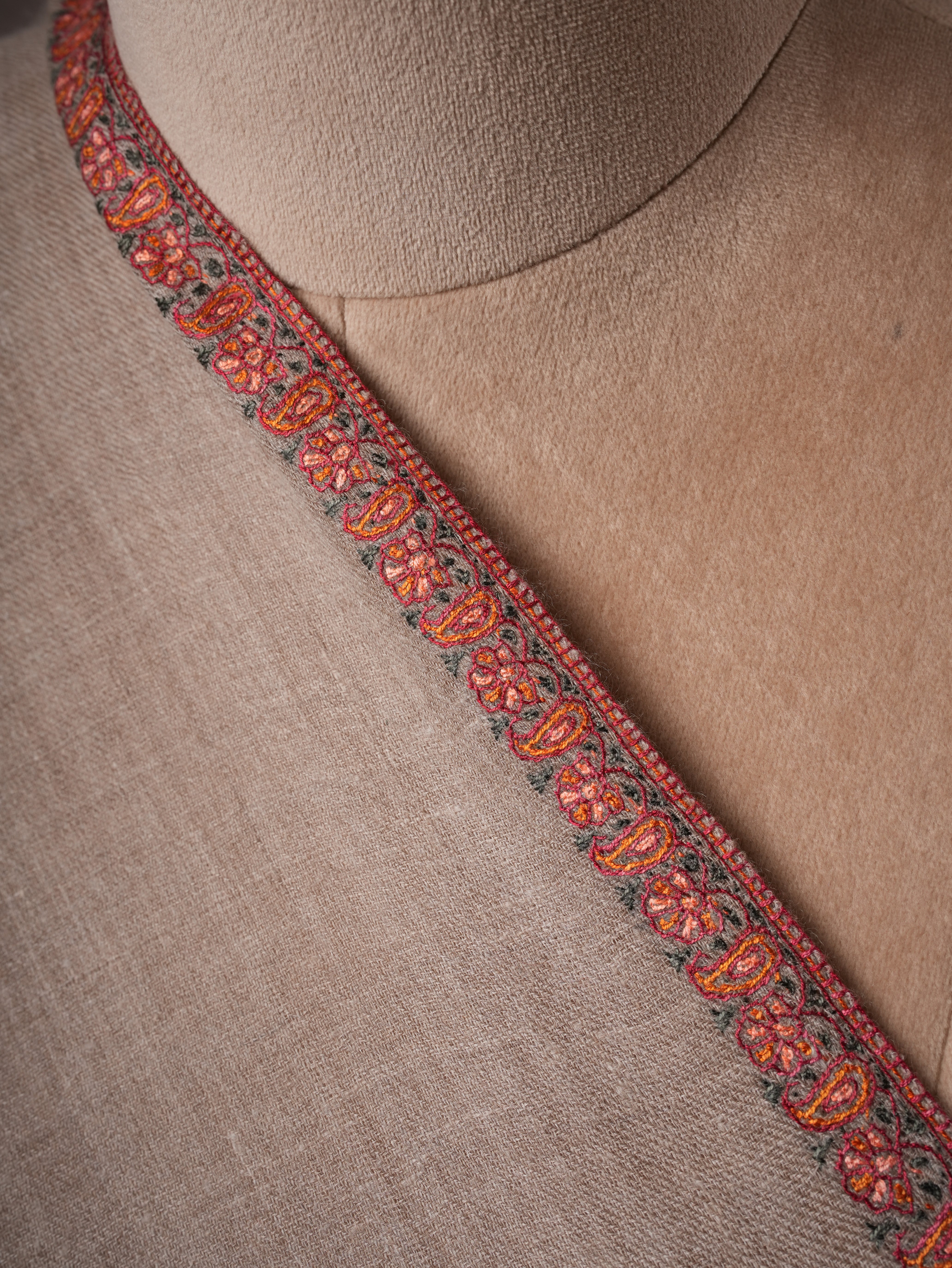 Soft Kashmiri Cashmere Scarf Featuring Fine Bail Handwork Shahkaar