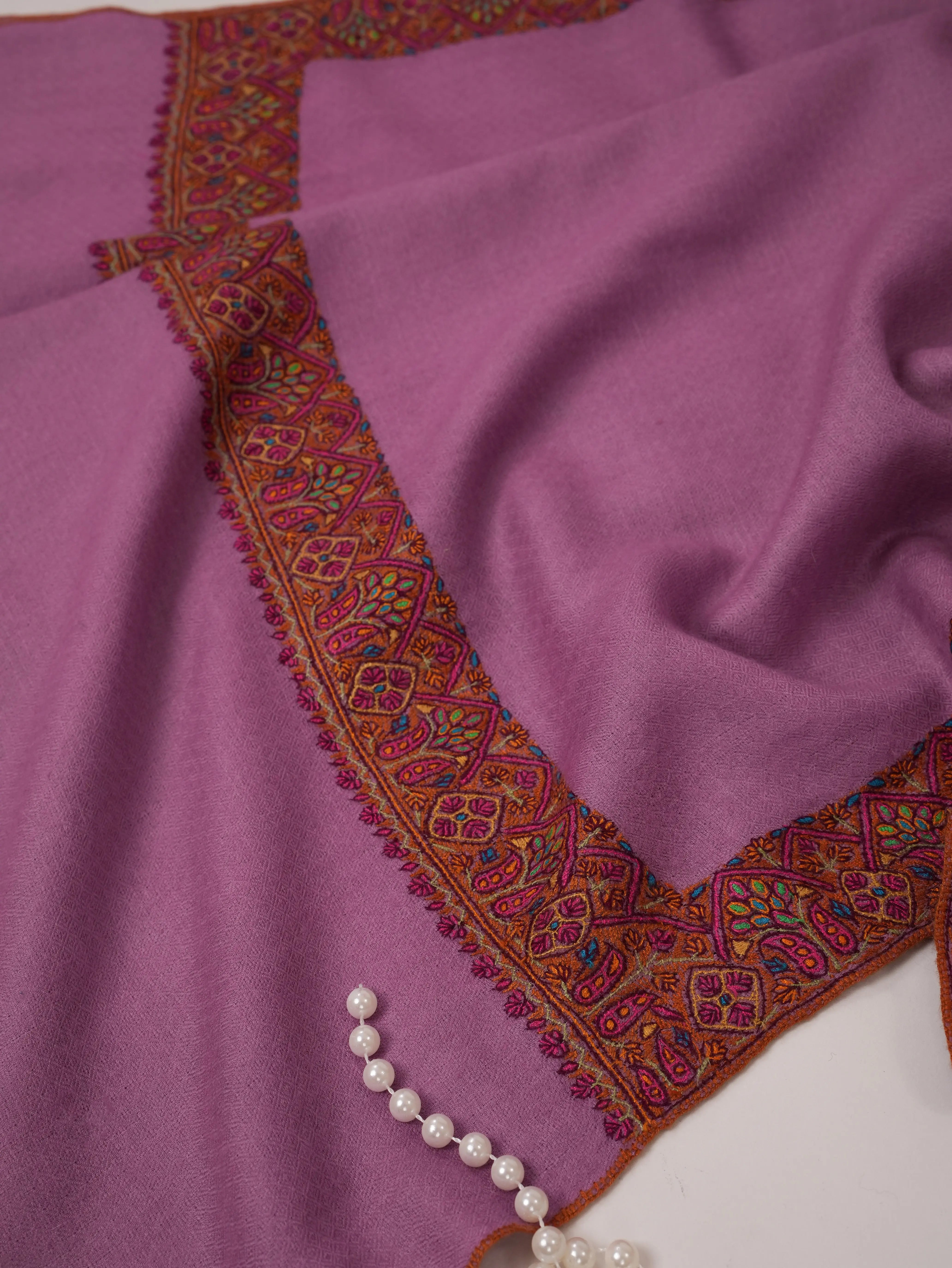 Hand Embroidered Neemdaur Soft Pashmina Shawl Shahkaar.com