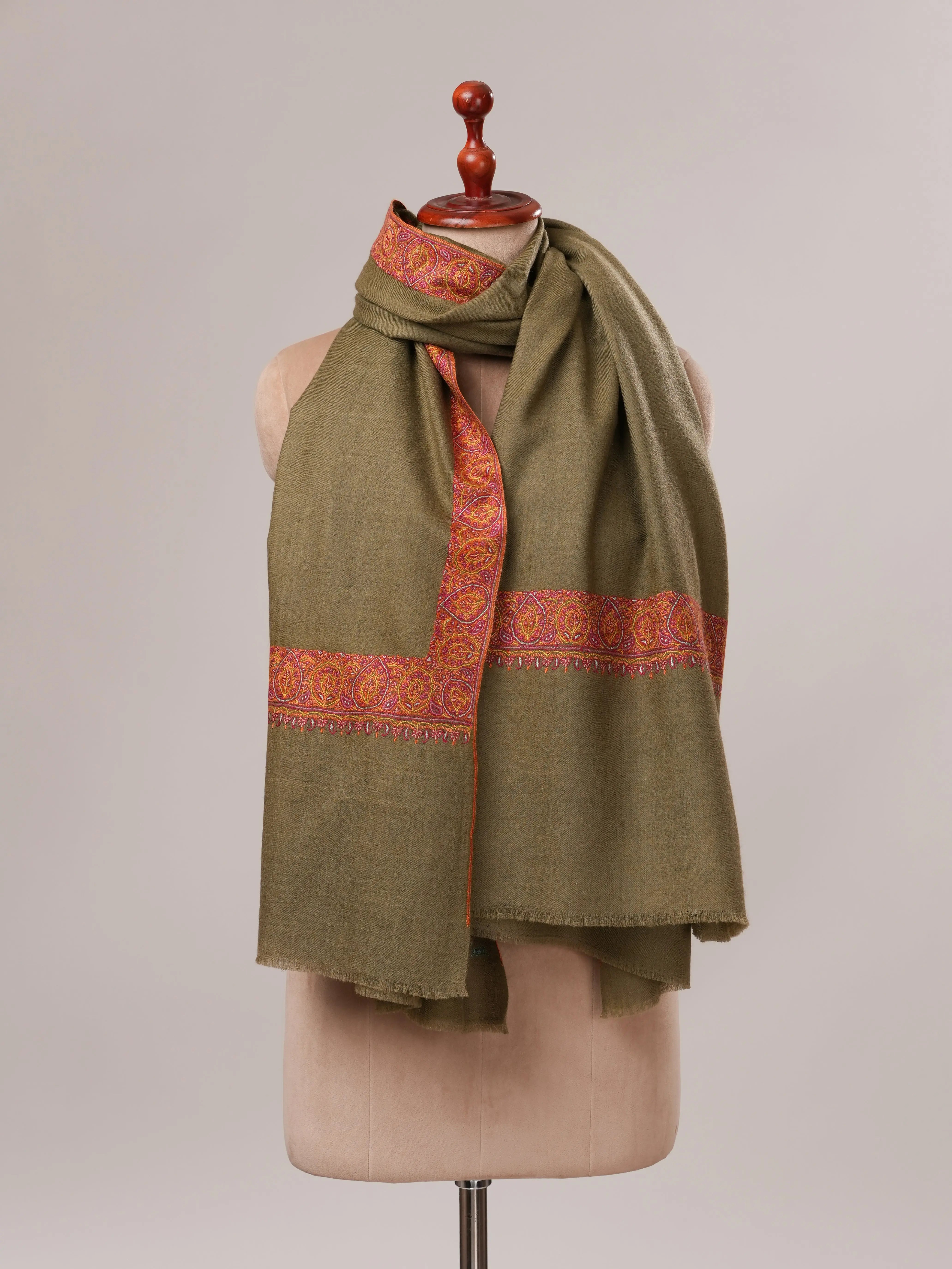 Classic Neemdaur Hand Embroidered Pure Pashmina Shawl Shahkaar.com