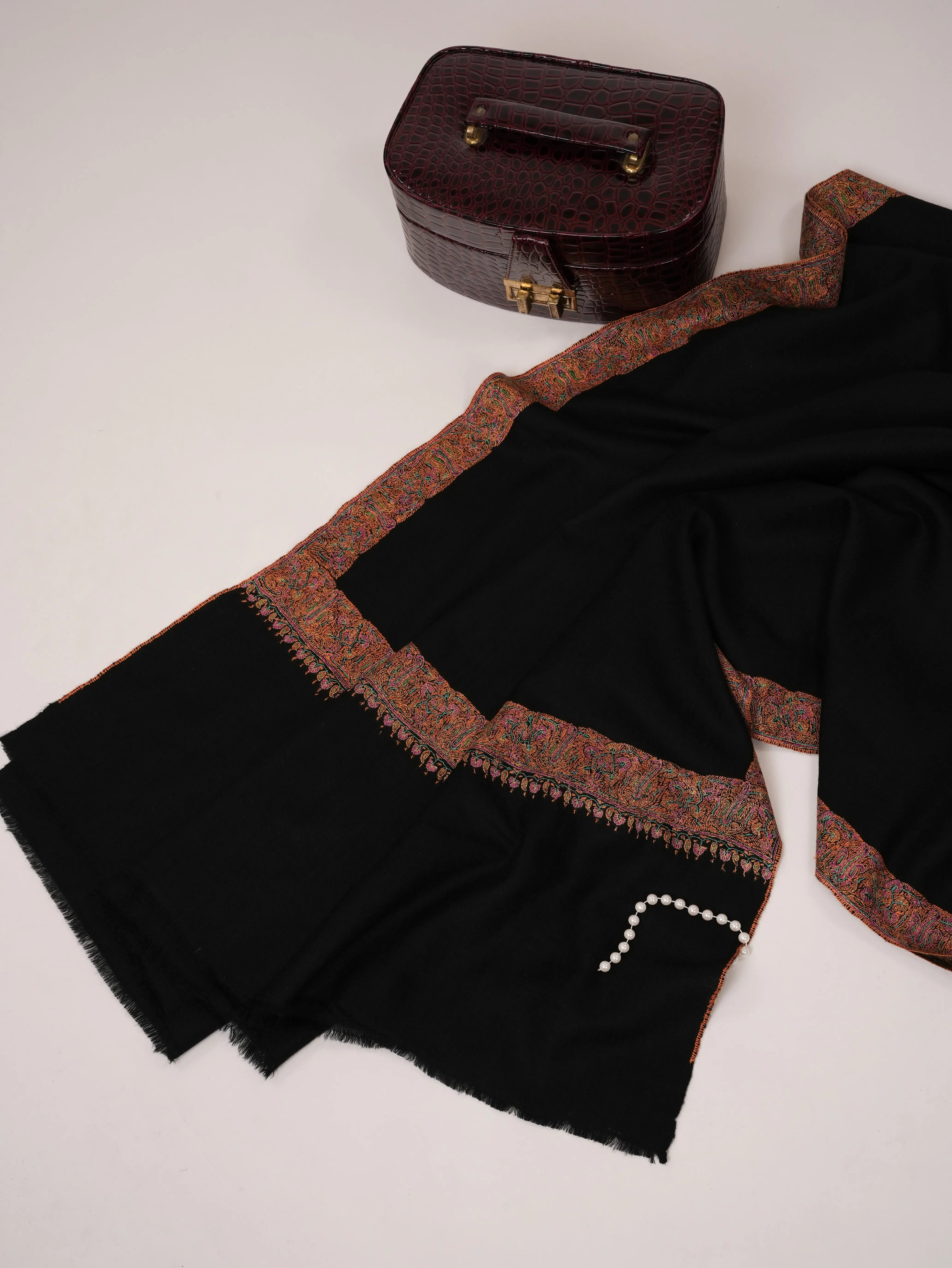 Classic Neemdaur Hand Embroidered Pure Pashmina Shawl Shahkaar.com
