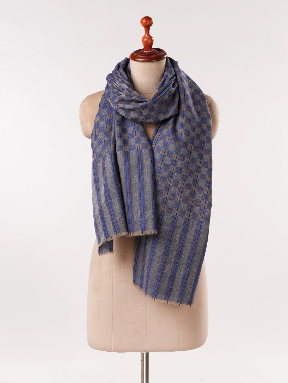 Blue Dual Shade Weave Soft Handwoven Pashmina Shawl