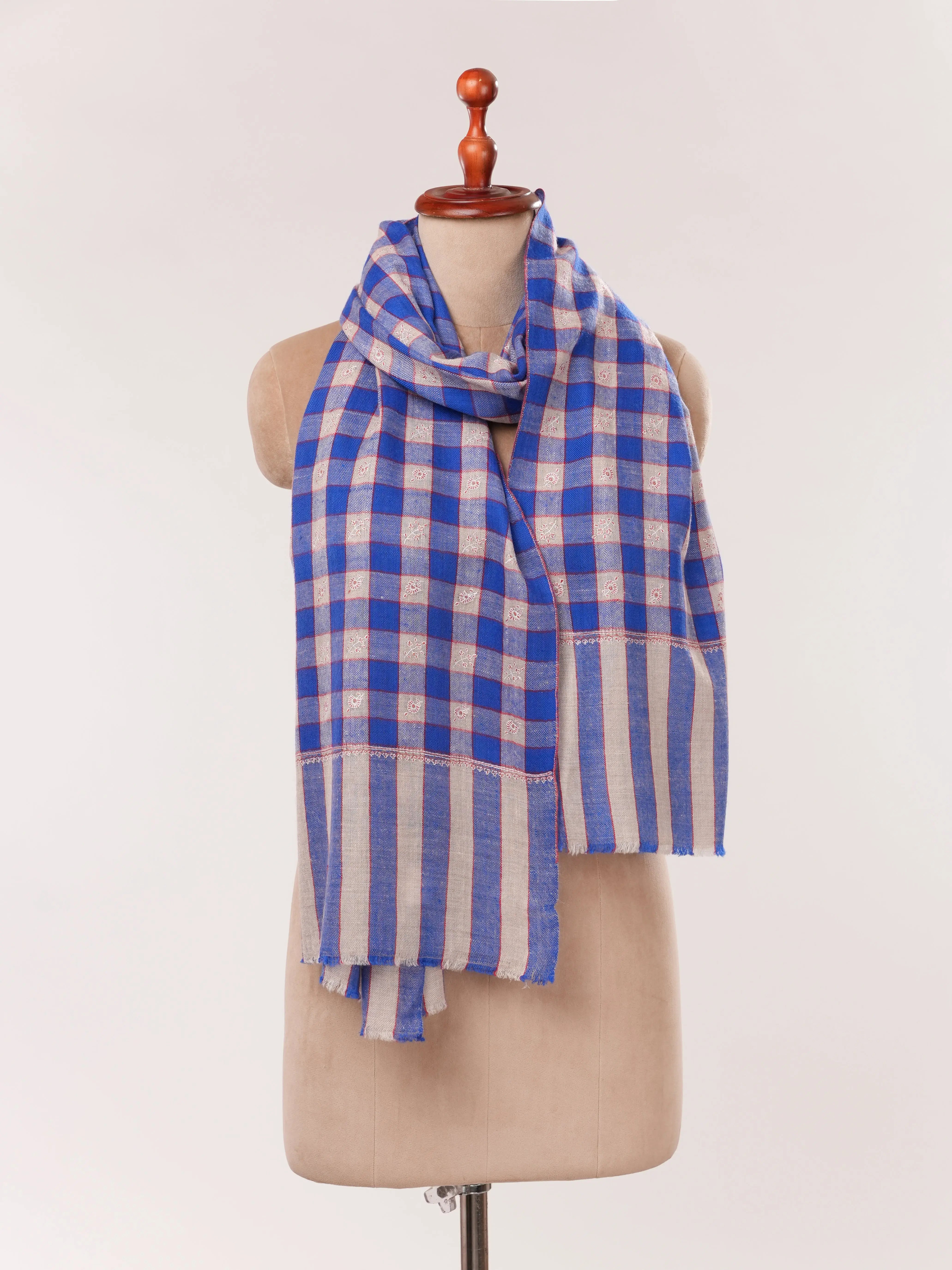 Featherlight Buteh Hand Embroidered Baby Soft Cashmere Scarf Shahkaar.com