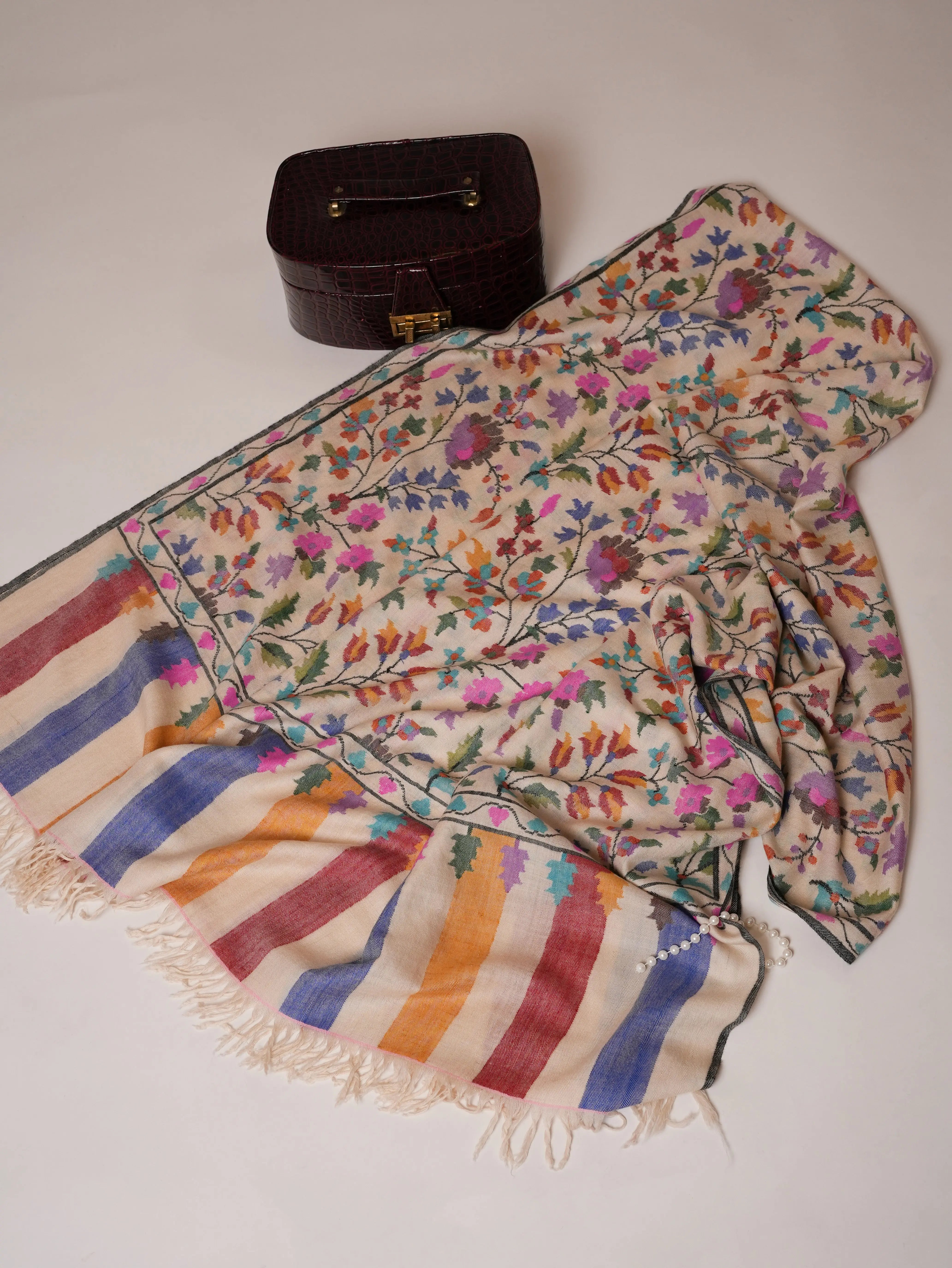 Floral Handwoven Kani Pashmina Shawl Shahkaar Global