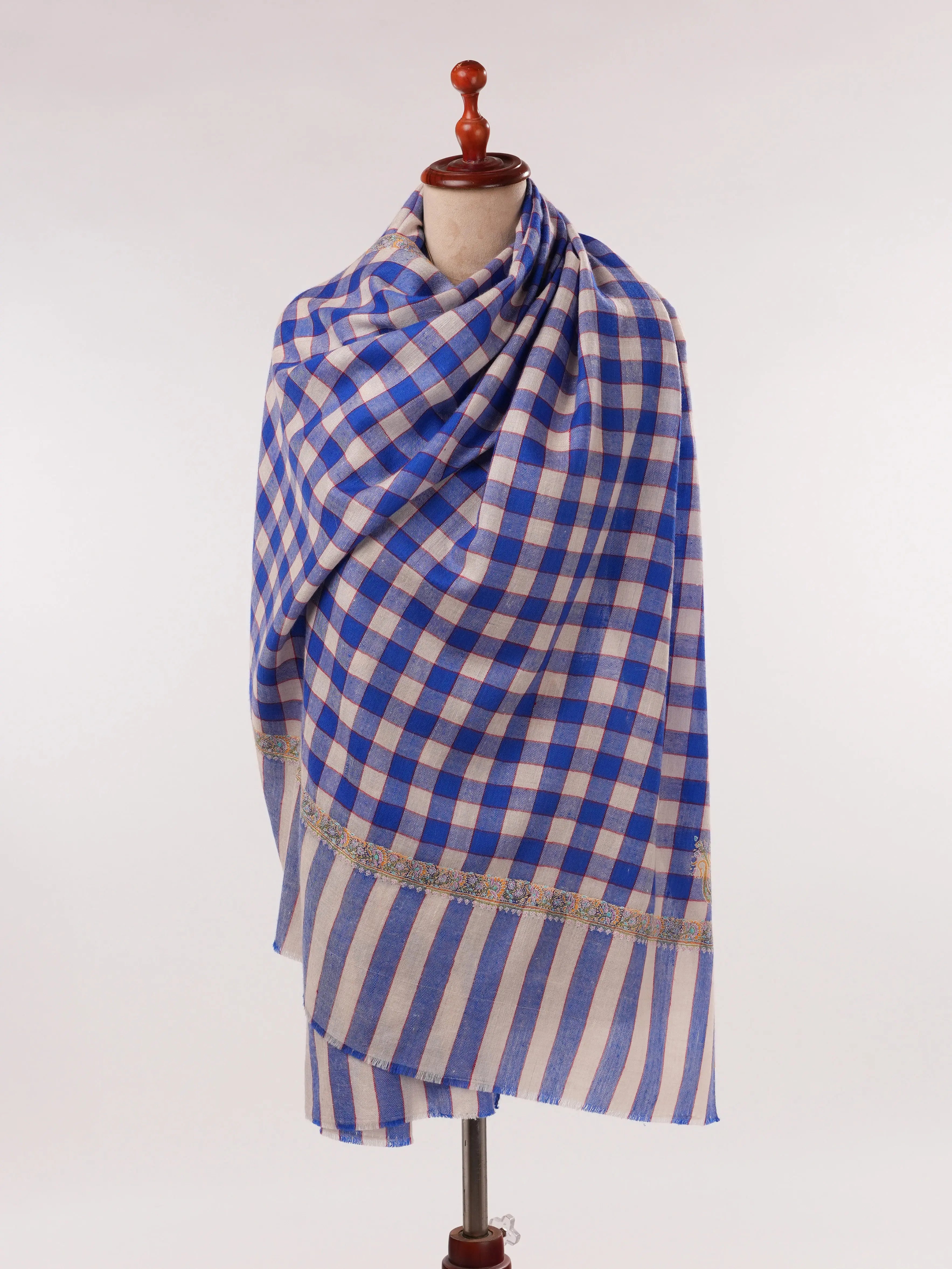 Pure Contemporary Pashmina Shawl with Hashia Embroidery Shahkaar.com
