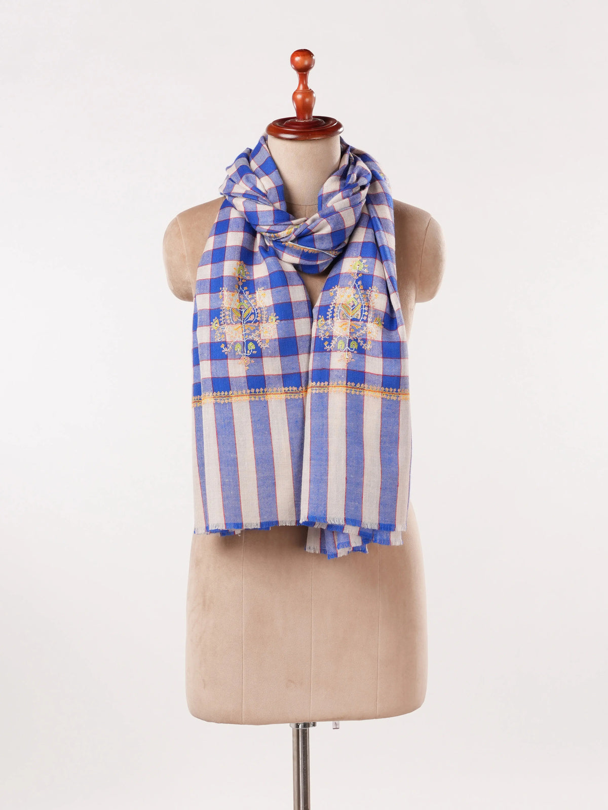 Handwoven Soft Pashmina Shawl with Hand Sozni Buteh Embroidery