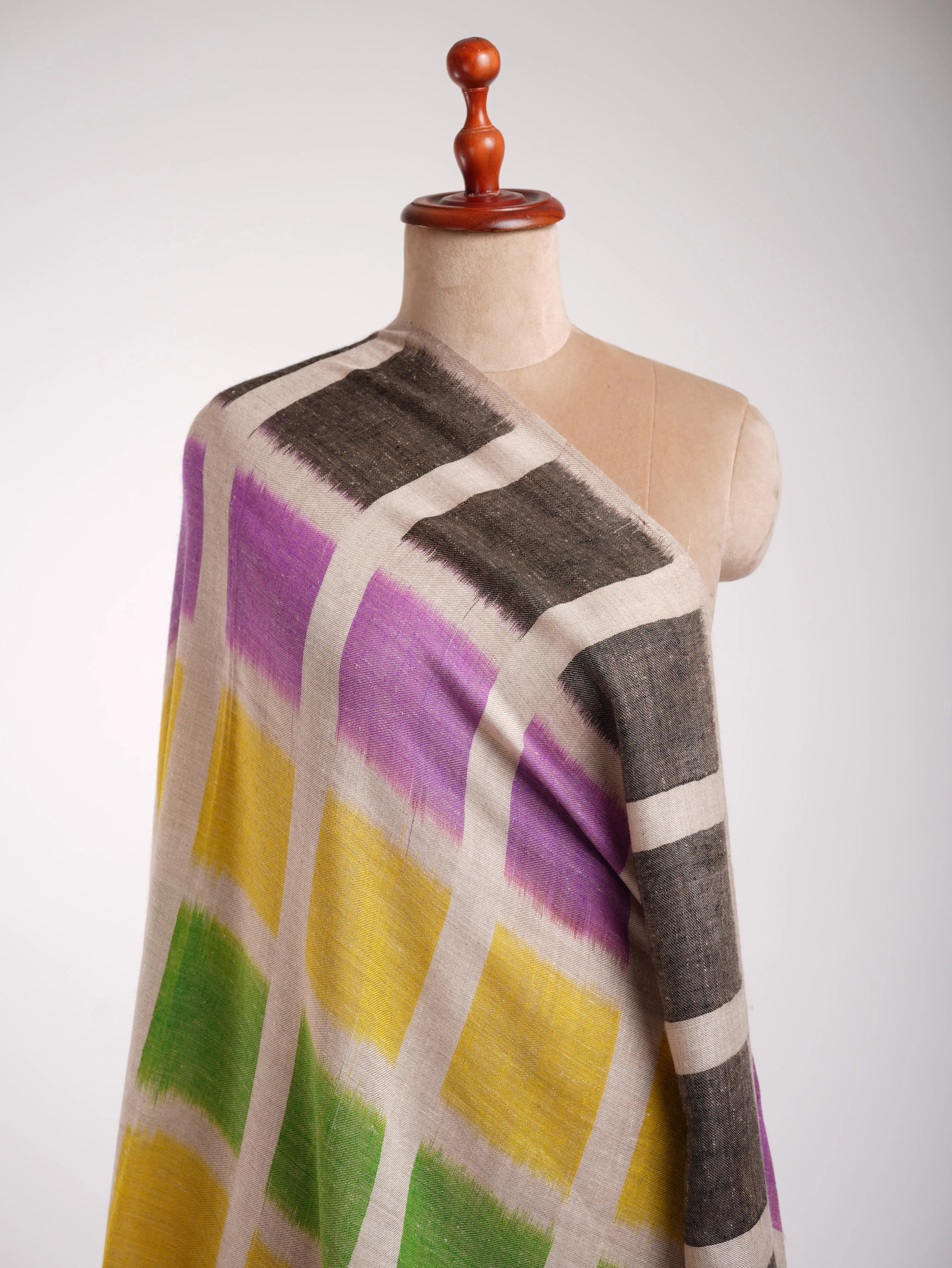 Handwoven Contemporary Ikat Pashmina Shawl Shahkaar