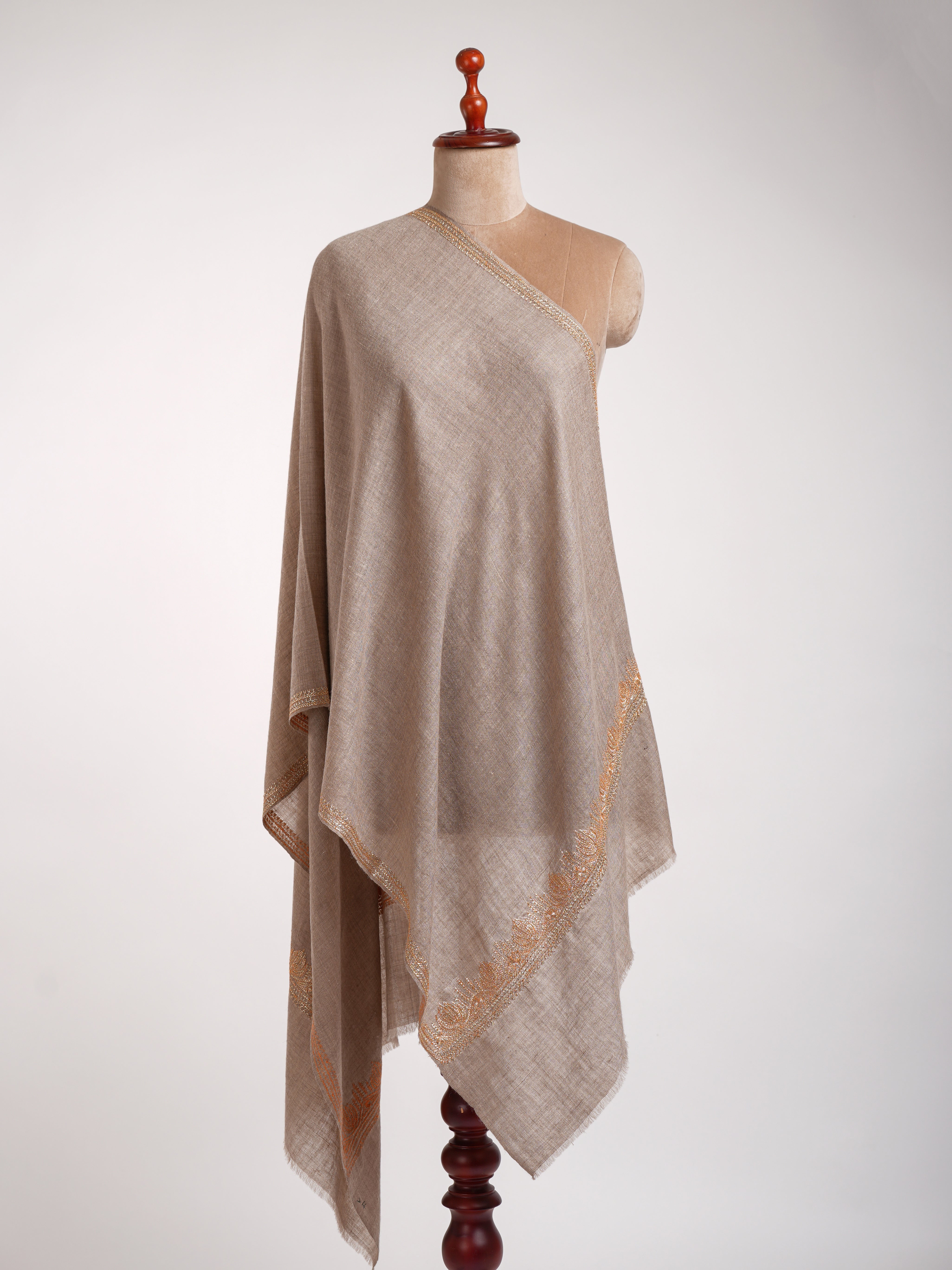 Metallic Sona Tilla Indian Cashmere Scarf Shahkaar
