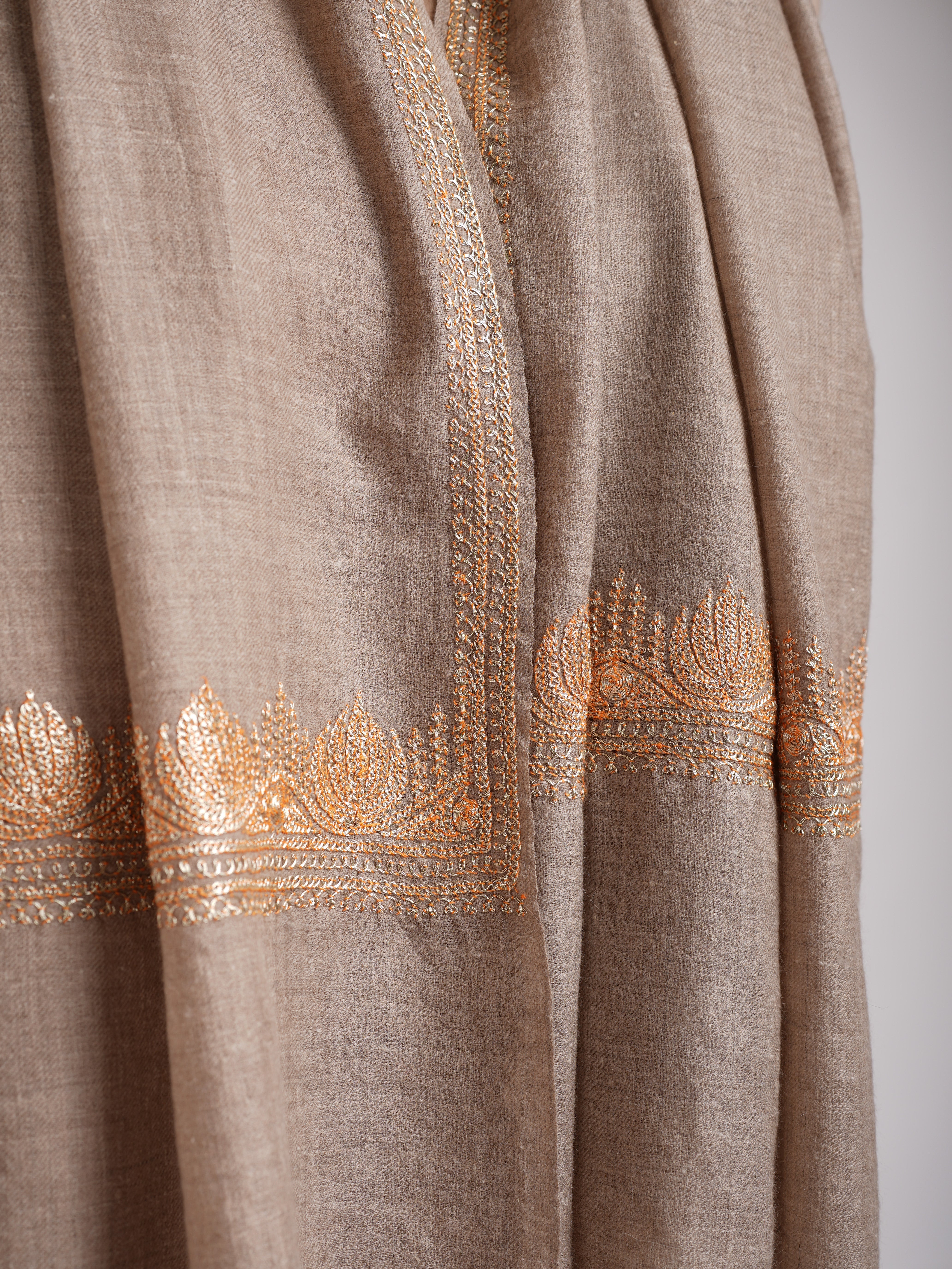 Metallic Sona Tilla Indian Cashmere Scarf Shahkaar