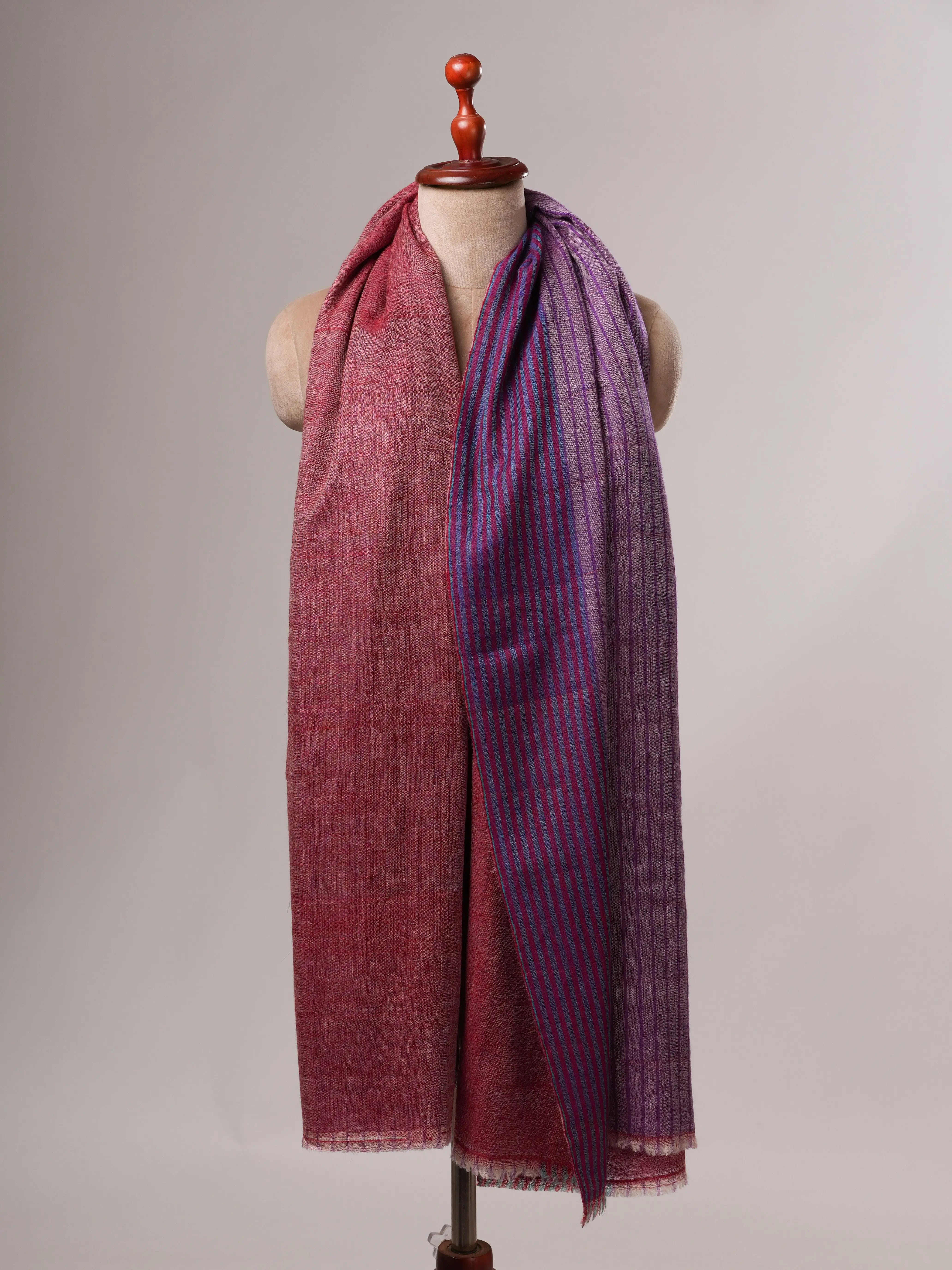 Authentic Kashmiri Pashmina Shawl with Subtle Two Leaf Pattern