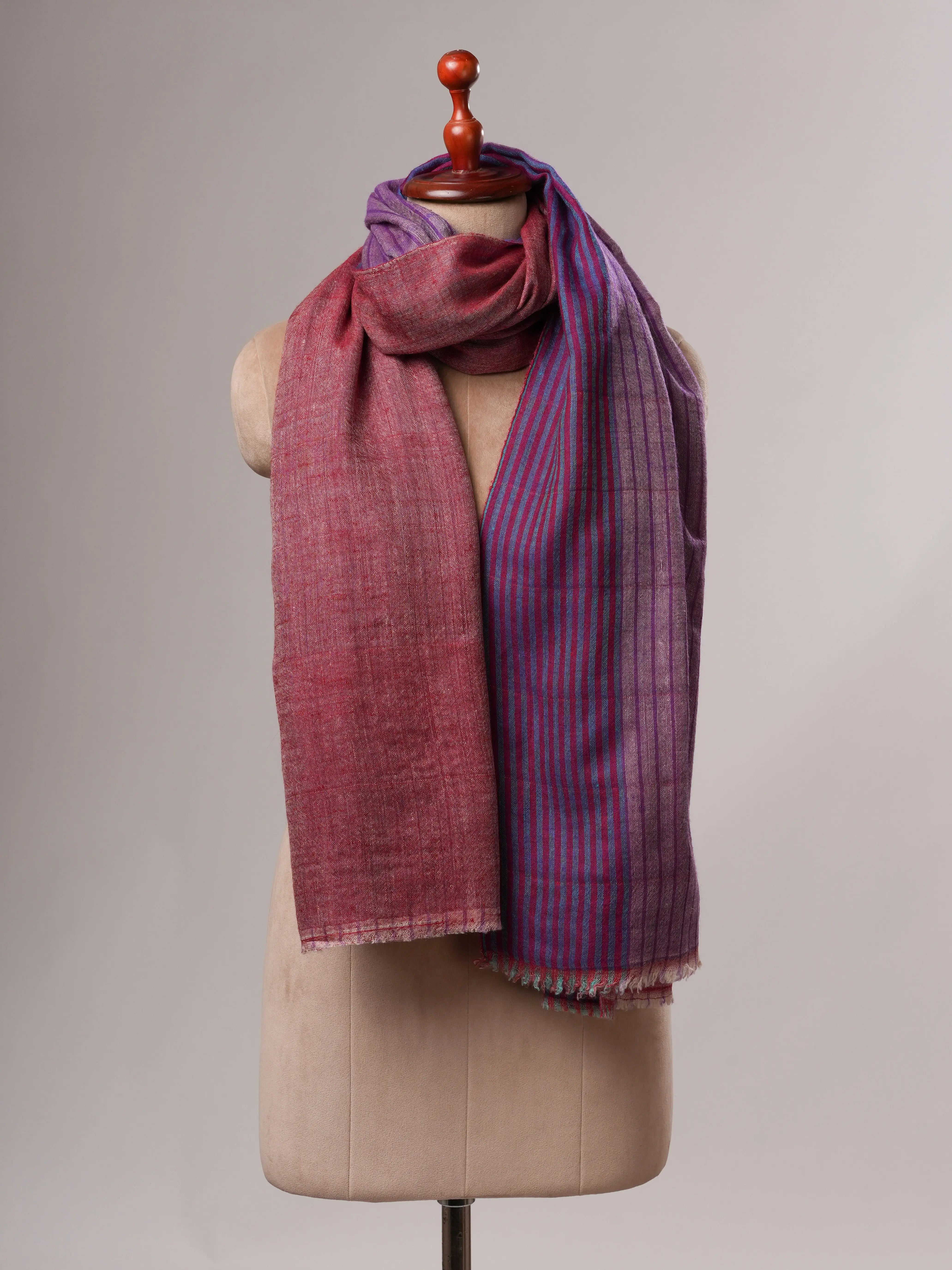 Authentic Kashmiri Pashmina Shawl with Subtle Two Leaf Pattern