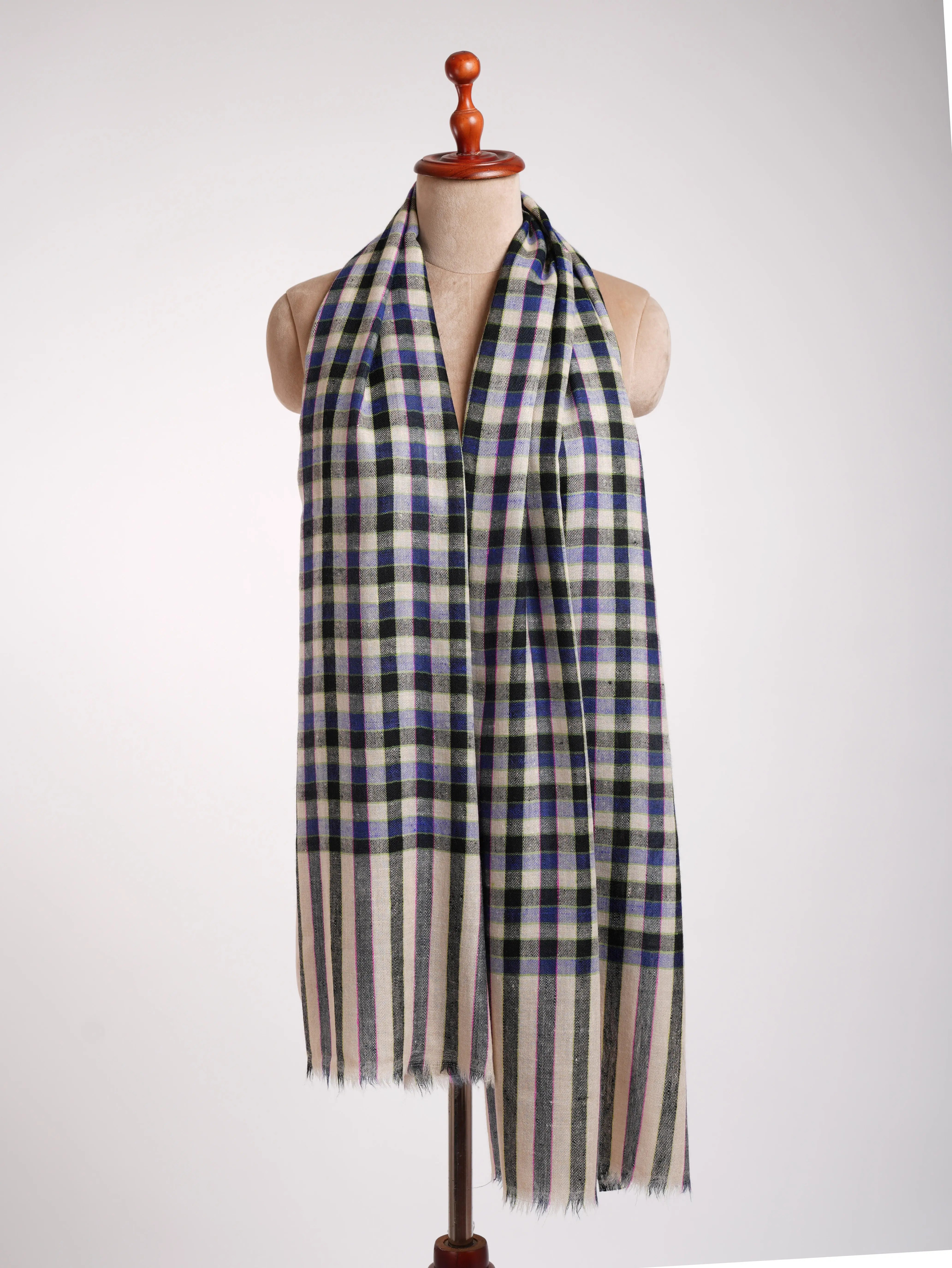 Featherlight Handwoven Artistic Cashmere Scarf Shahkaar