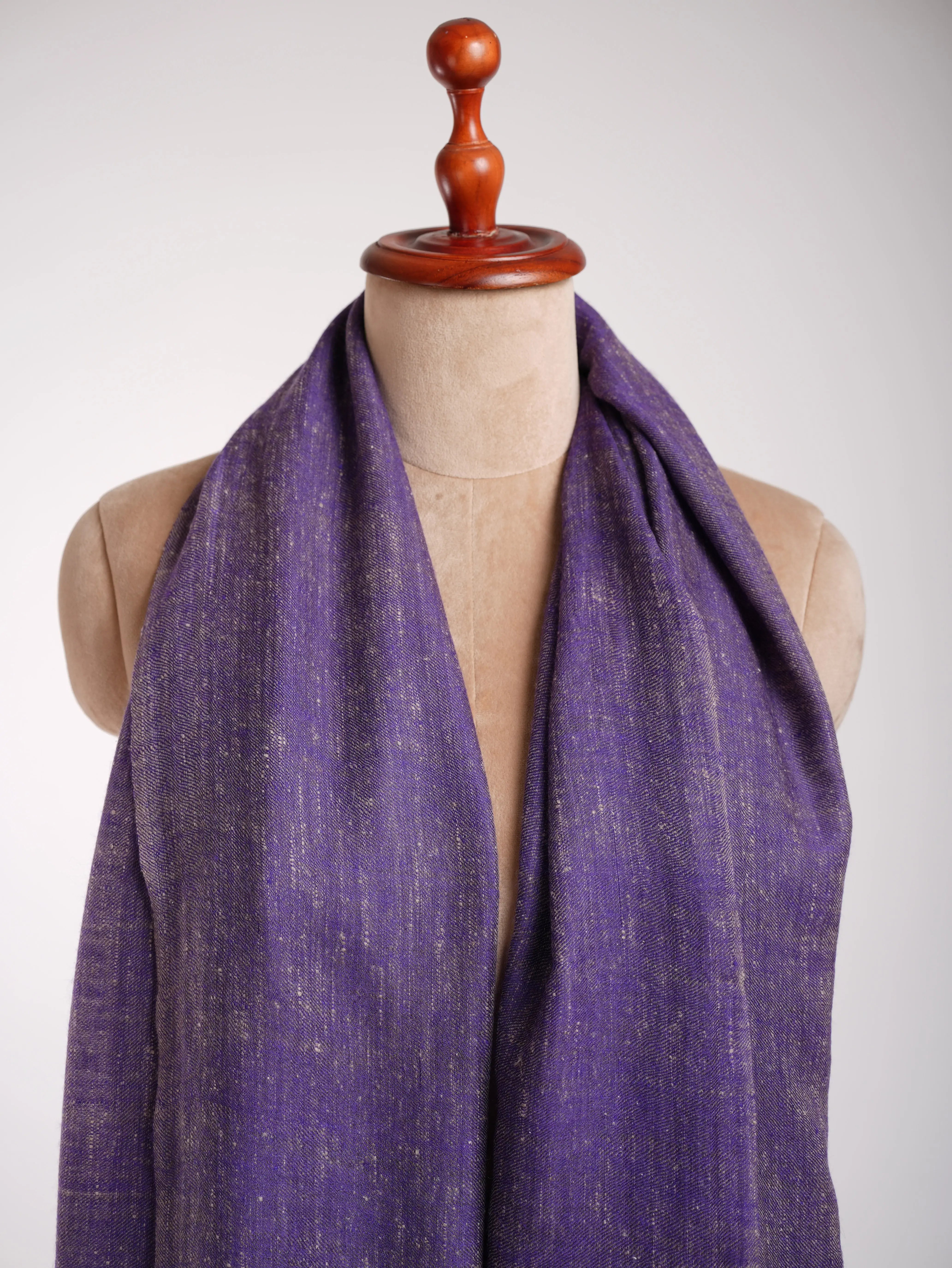 Handwoven Baby Soft Cashmere Scarf in Blue and Red Shahkaar