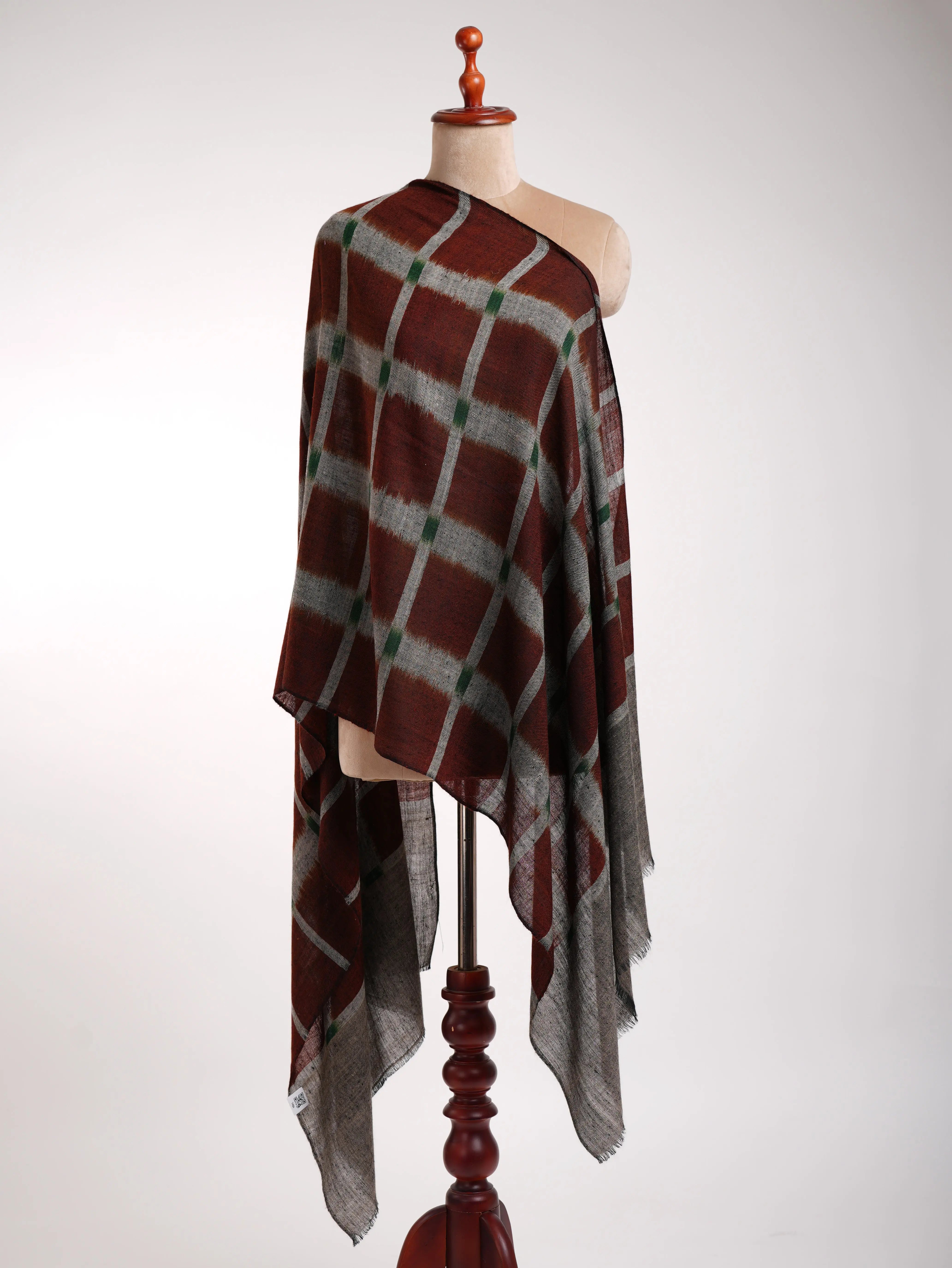 Luxurious Contemporary Ikat Handwoven Cashmere Wrap - Shahkaar