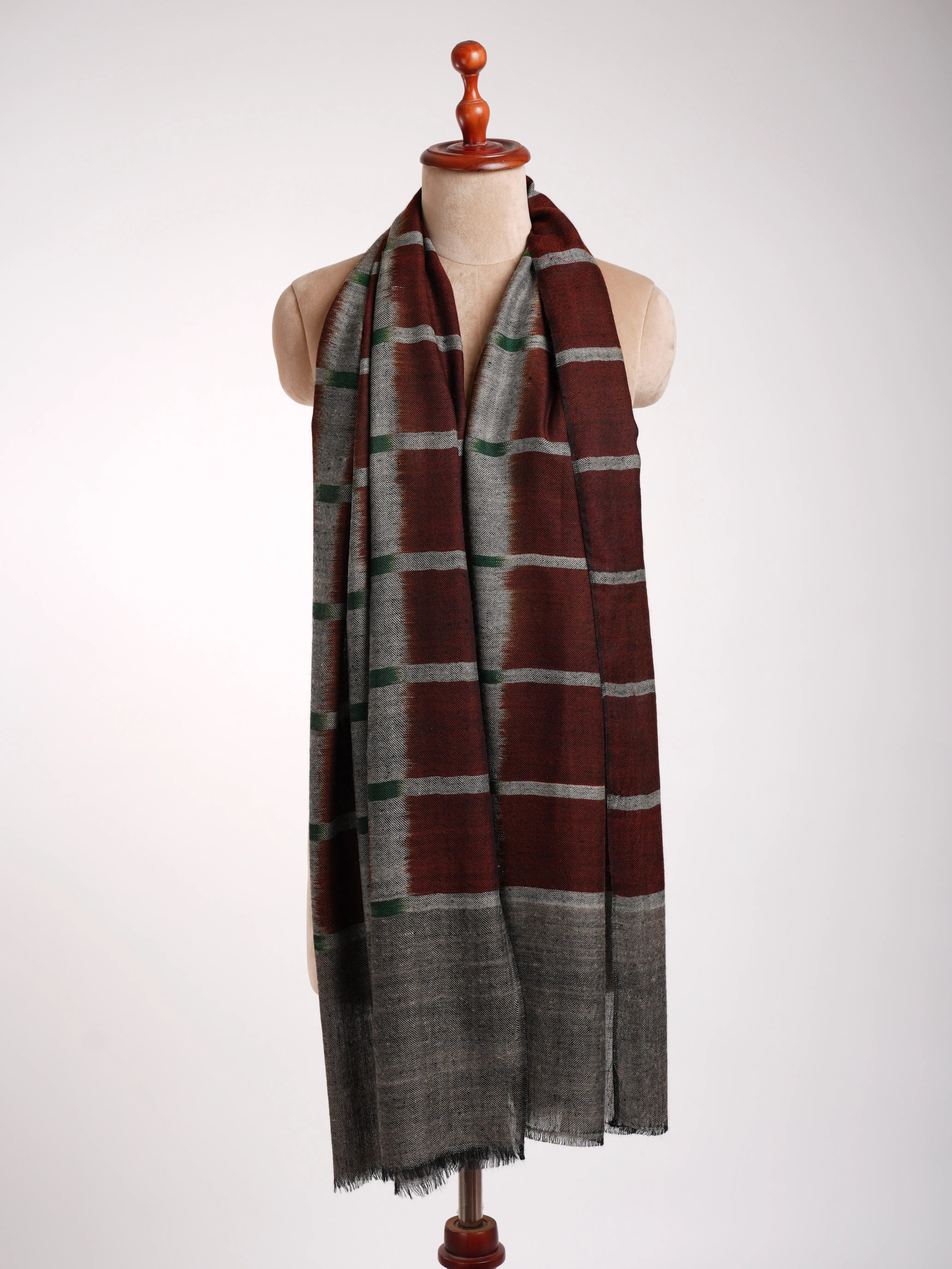Luxurious Contemporary Ikat Handwoven Cashmere Wrap - Shahkaar
