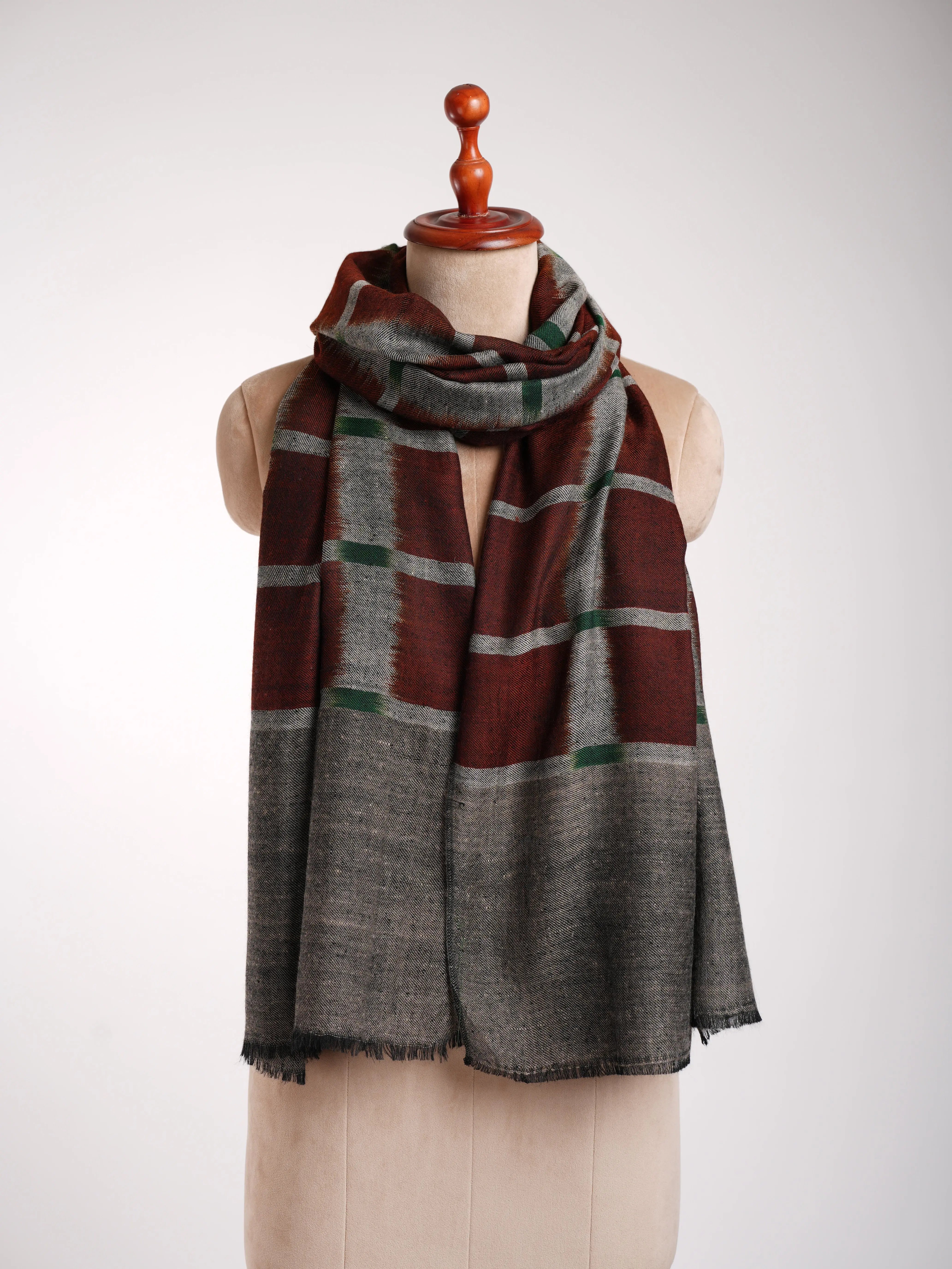 Luxurious Contemporary Ikat Handwoven Cashmere Wrap - Shahkaar