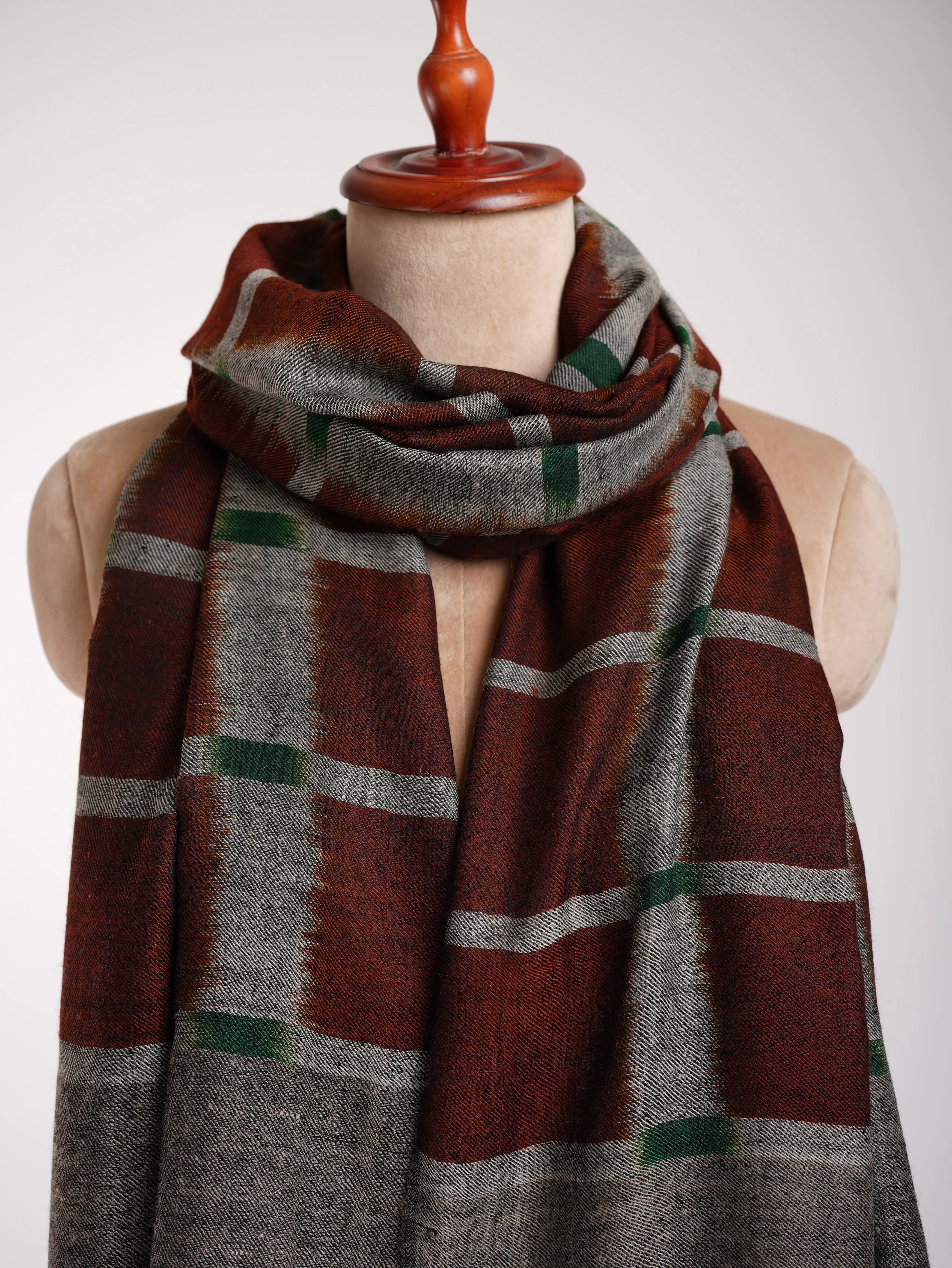 Luxurious Contemporary Ikat Handwoven Cashmere Wrap - Shahkaar