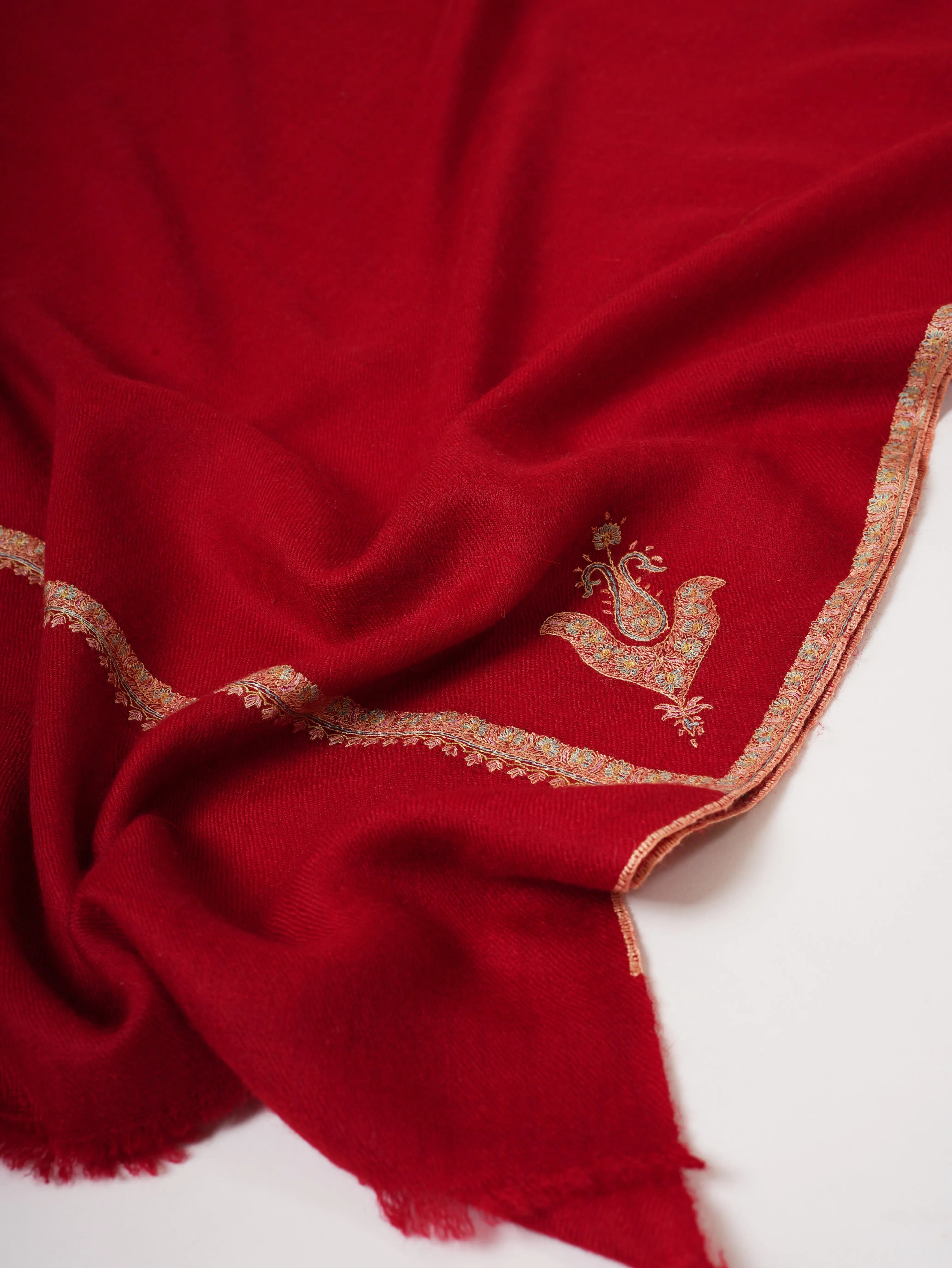 Bail Embroidered Soft Kashmiri Pashmina Shawl – Elegant Handwoven Luxury Shahkaar