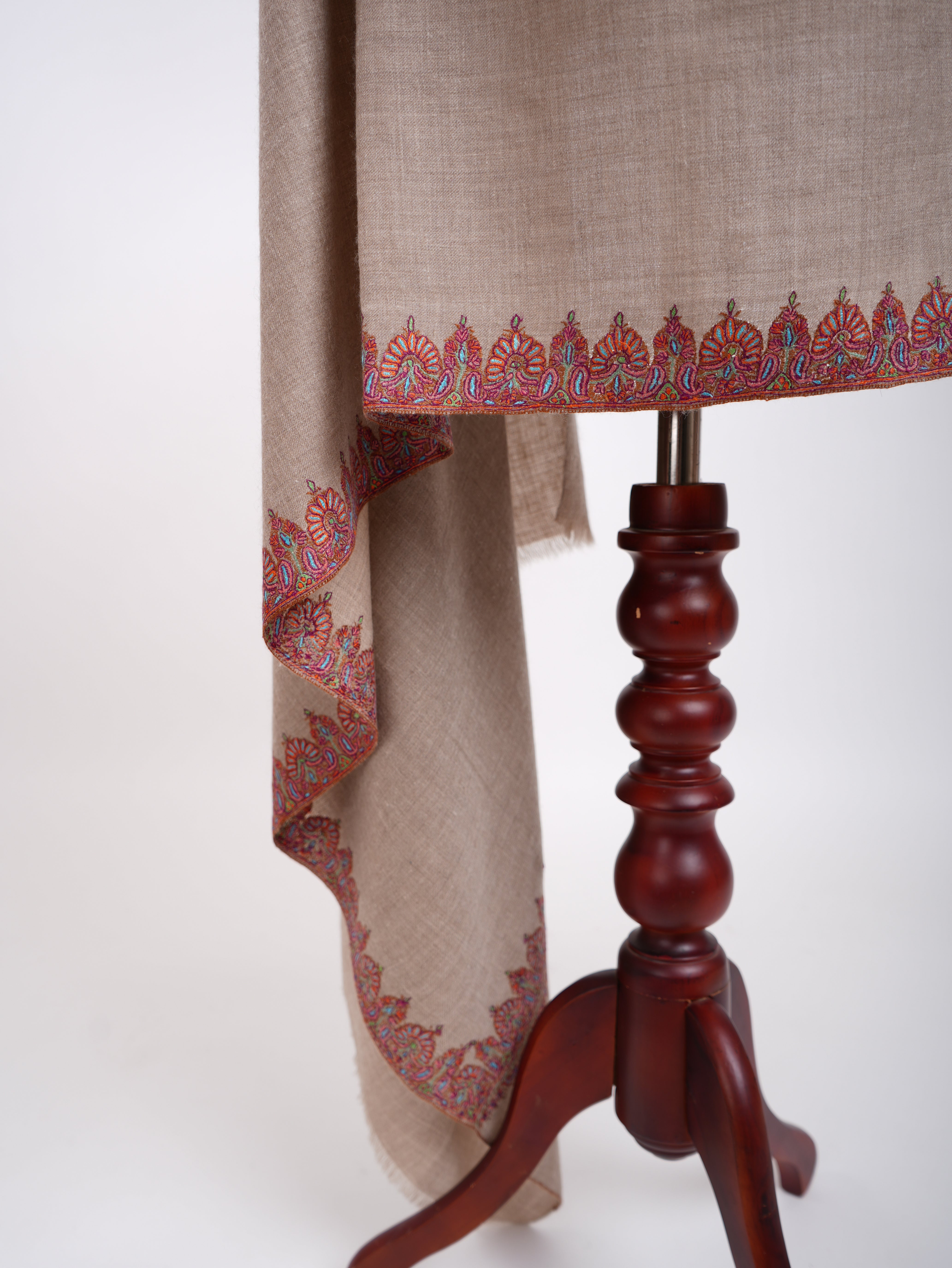 Natural Hand Kashmiri Embroidery Pashmina Shawl Shahkaar