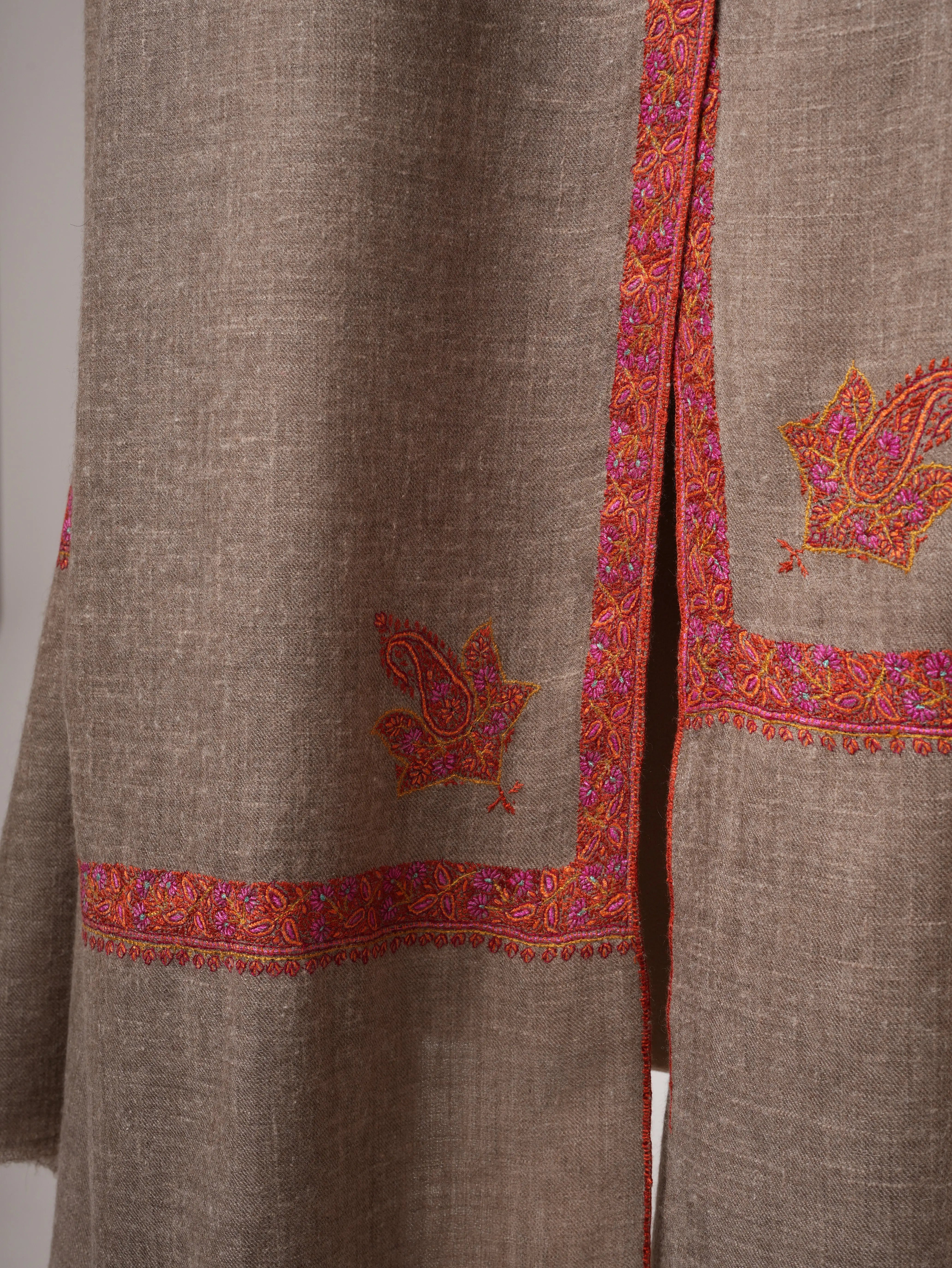 Toosh Color Handwoven Hashia Embroidered Kashmiri Pashmina Shawl – Timeless Luxury Wrap Shahkaar